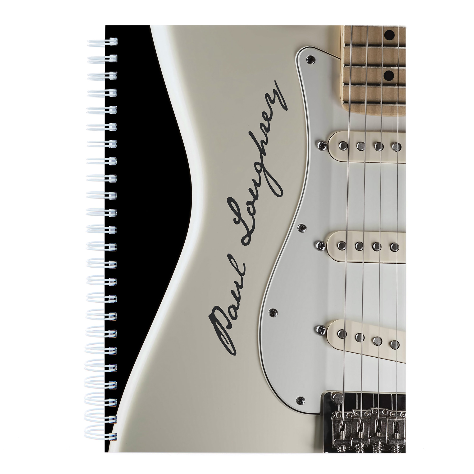 Personalised Cream Guitar Notebook