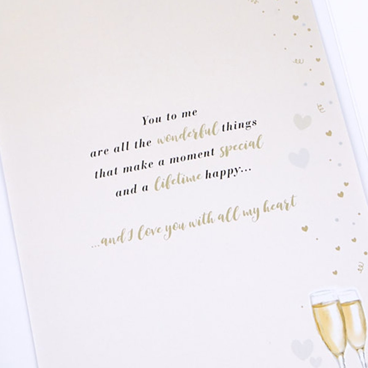 Wedding Anniversary Card - Champagne