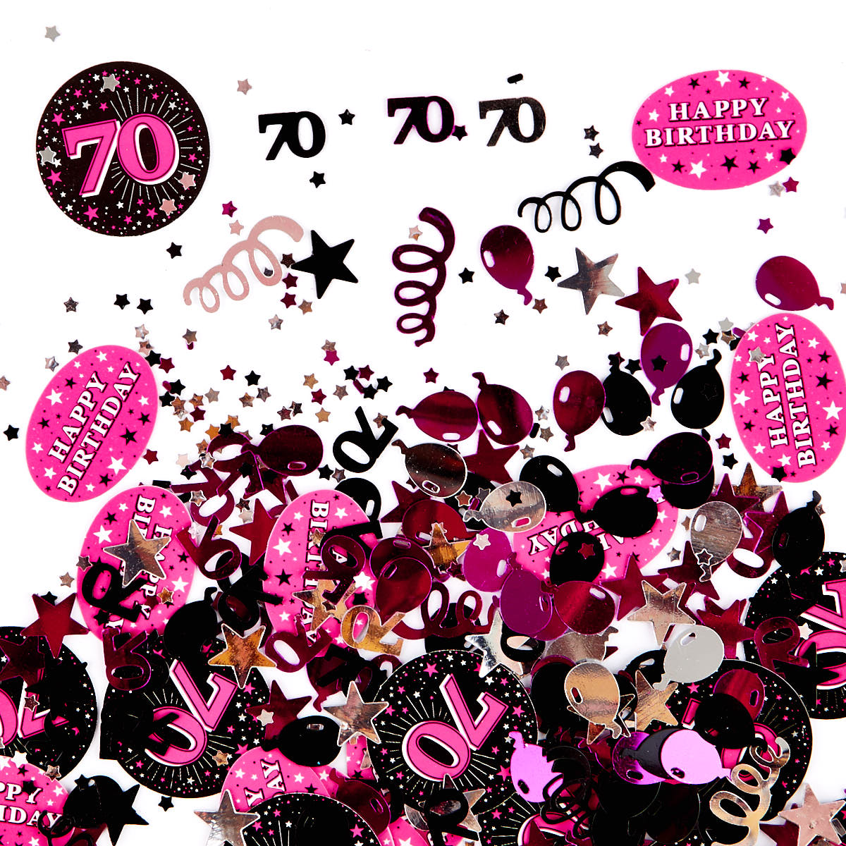 70th Birthday Pink Foiletti 