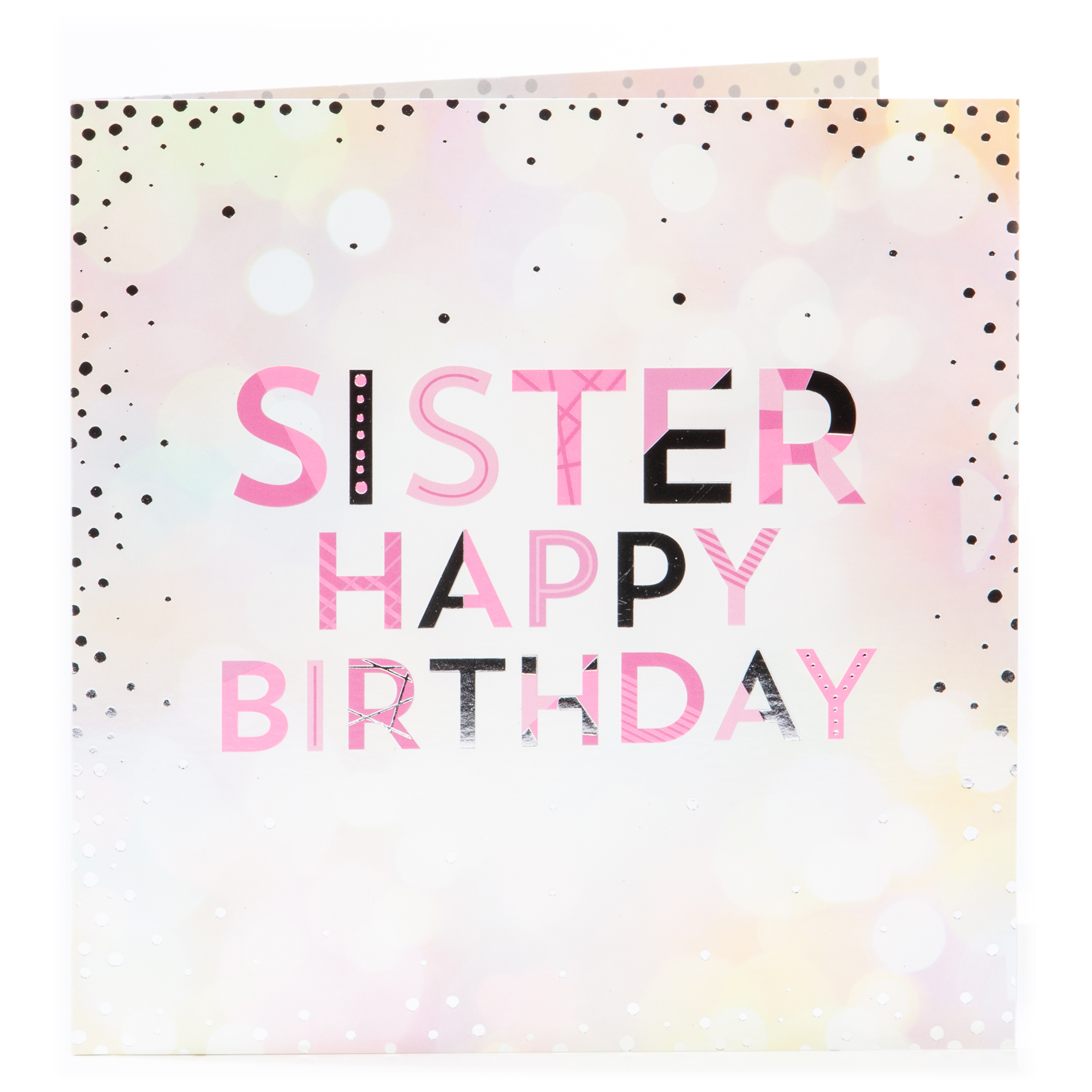 Platinum Collection Birthday Card - Sister, Sparkles 
