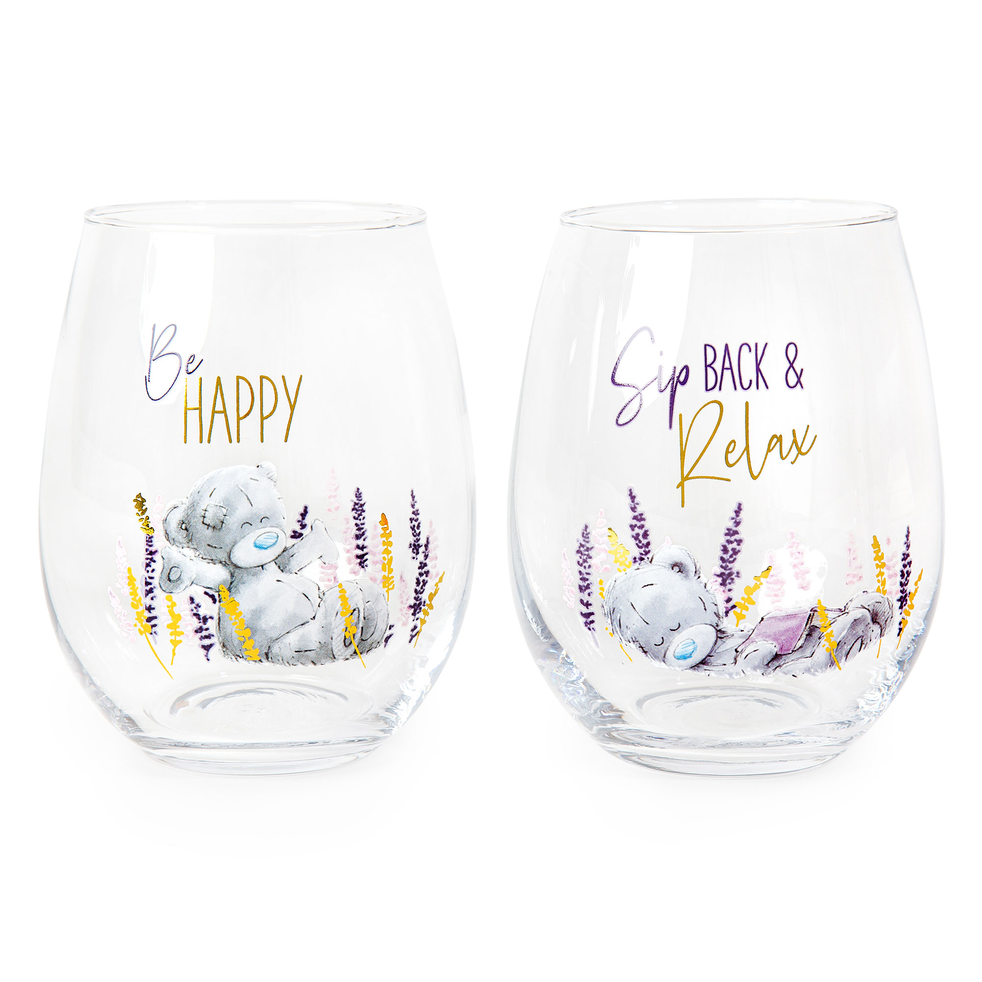 Me to You Tatty Teddy Lavender Fields Glass Tumblers Gift Set