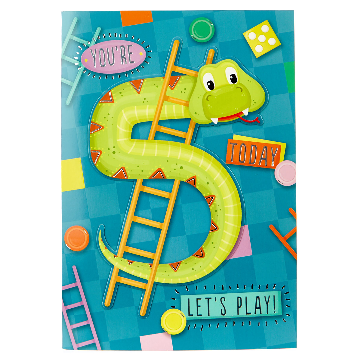 5th Birthday Card - Snakes & Ladders