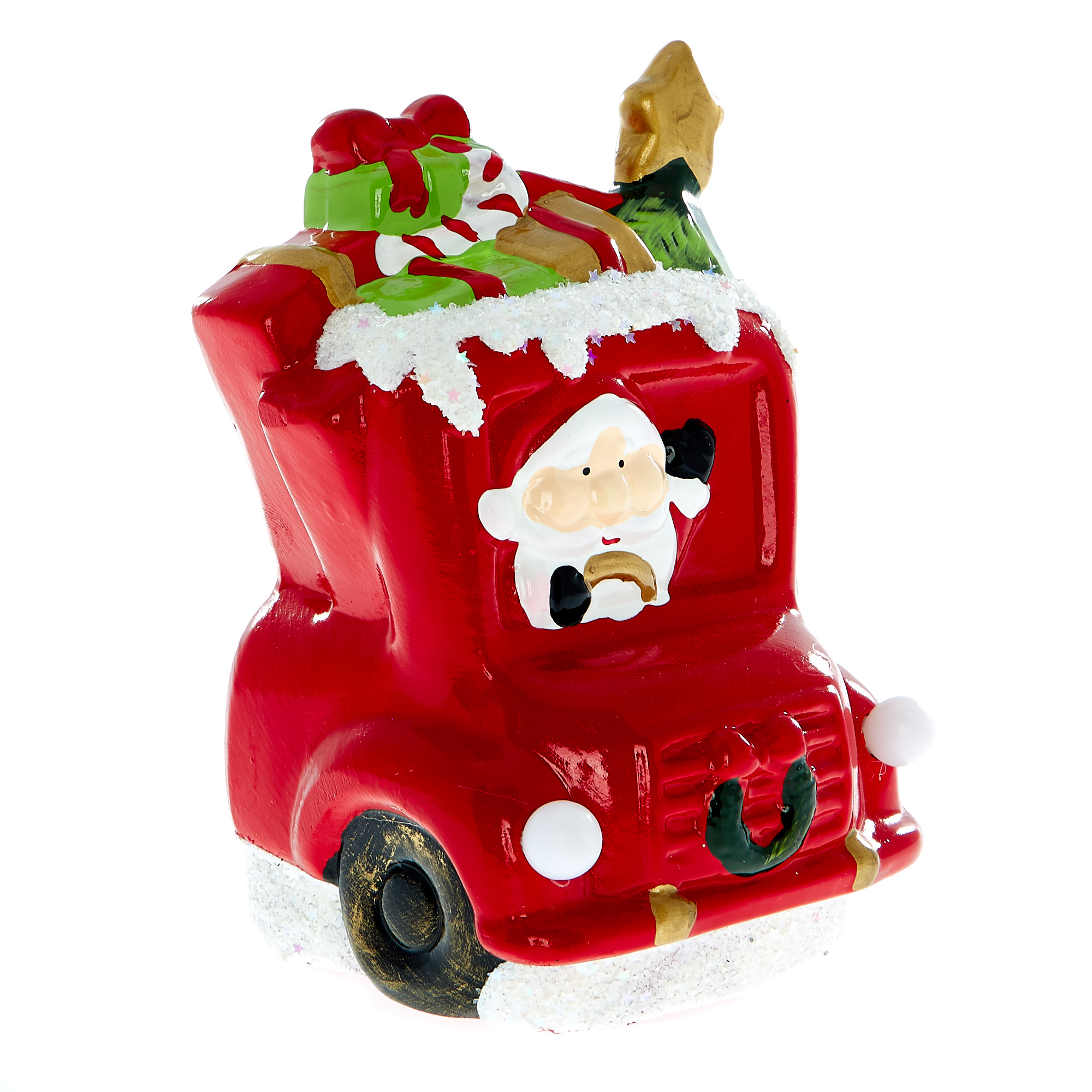 Light Up Santa Christmas Truck Ornament 
