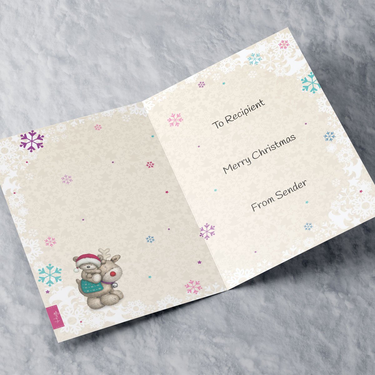 Hugs Personalised Christmas Card - Happy 1st Christmas