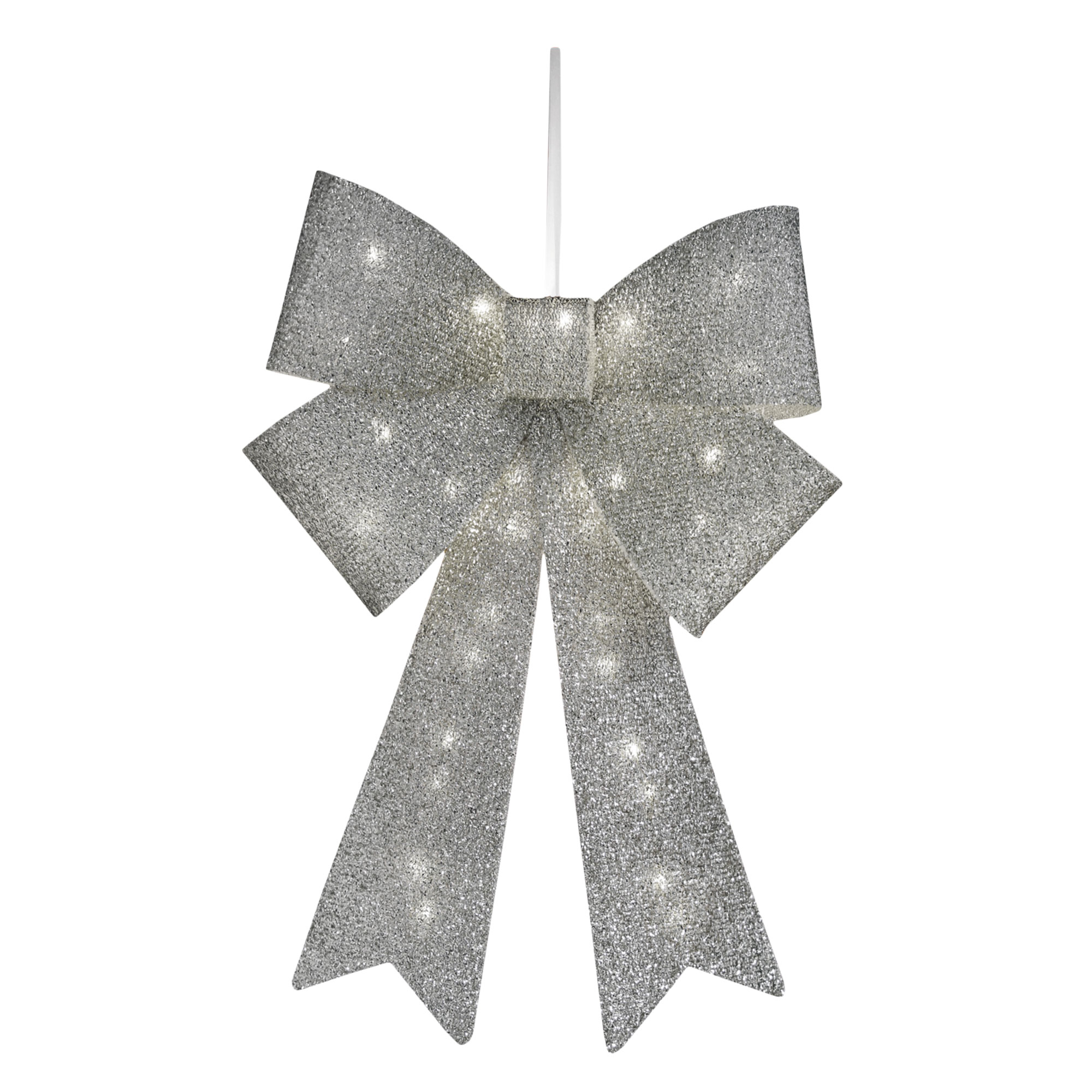 Silver Luxury Light Up LED Door Bow