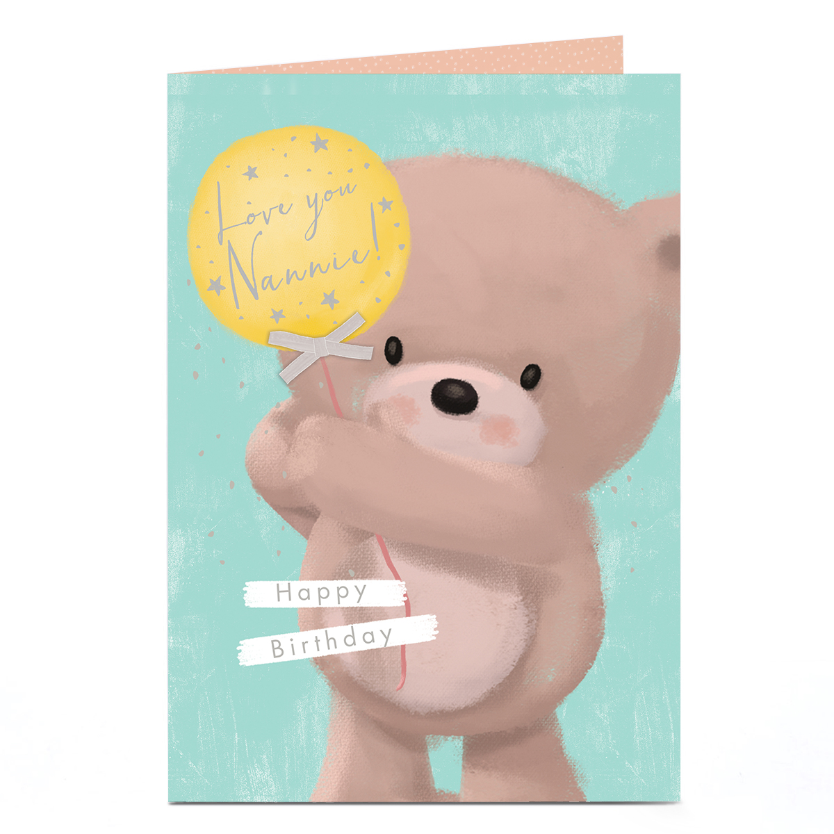 Birthday Card - Baby Bear Love You Balloon, Nannie