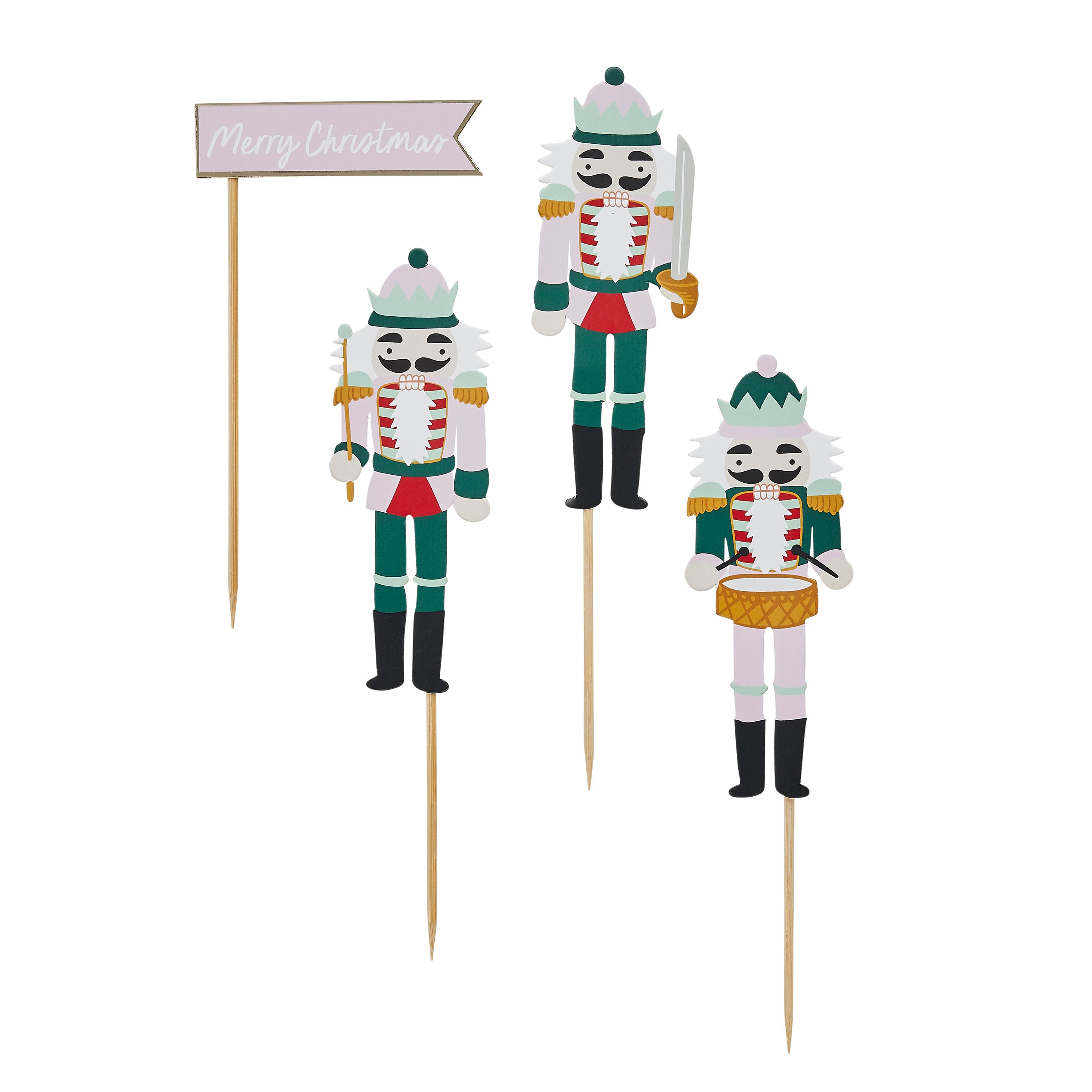 Nutcracker Paper Cake Toppers - Pack of 4