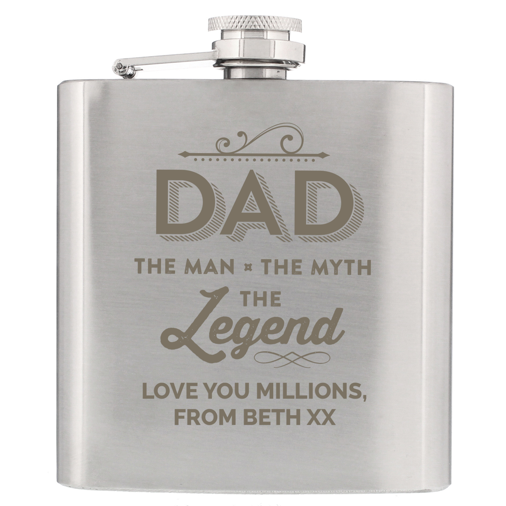 Personalised Hip Flask - Dad The Legend