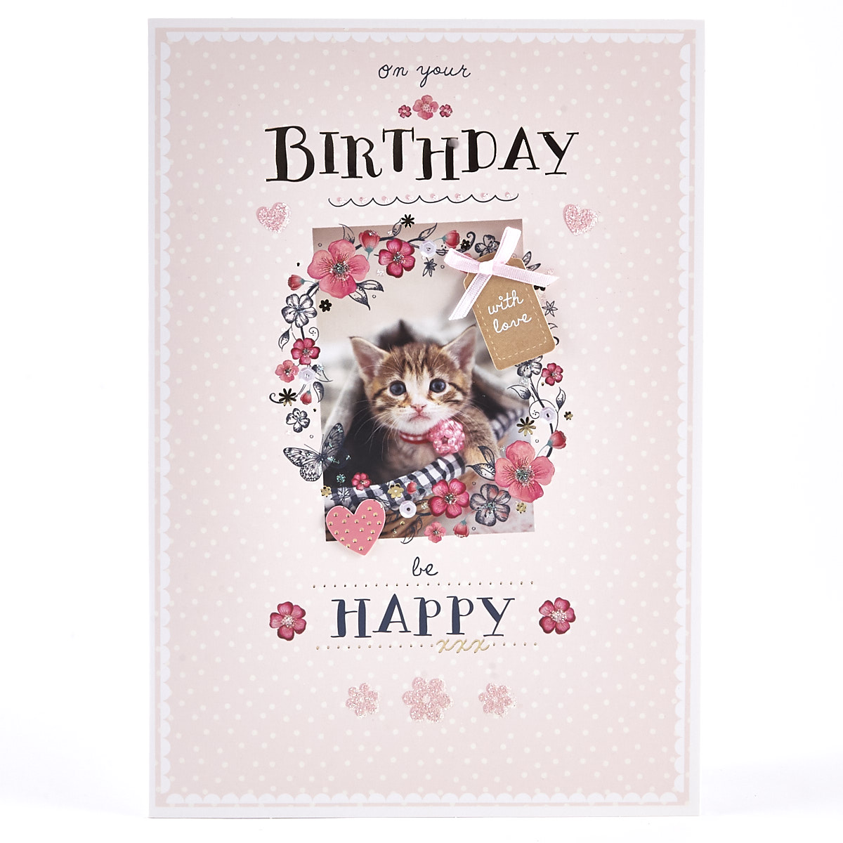 Birthday Card - Kitten In Basket