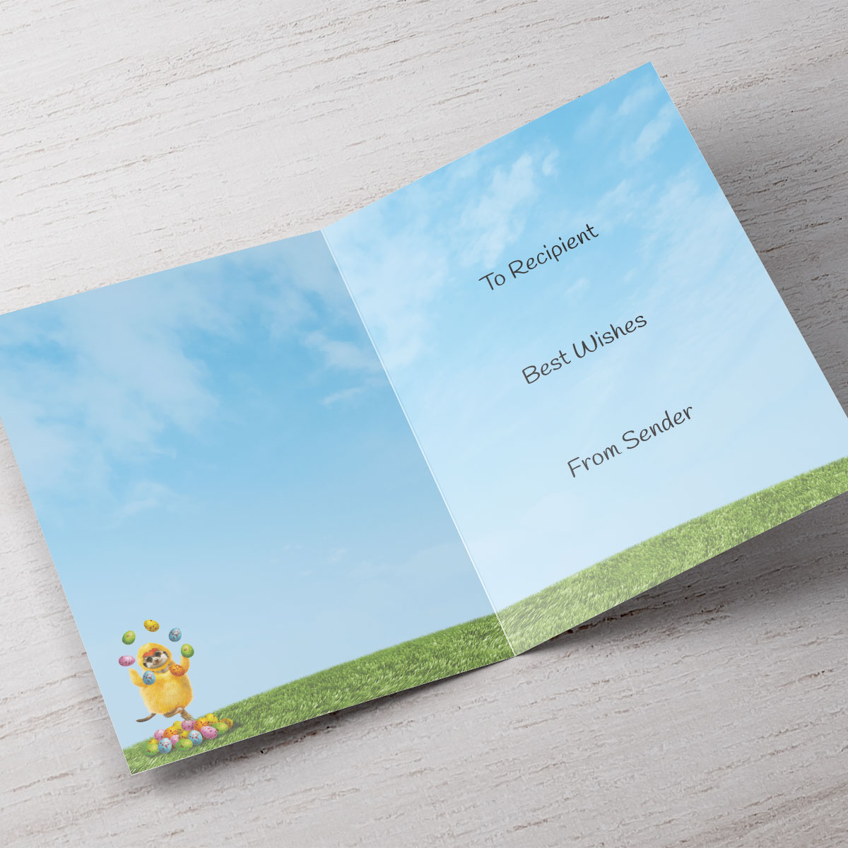 Personalised Easter Card - Juggling Meerkat