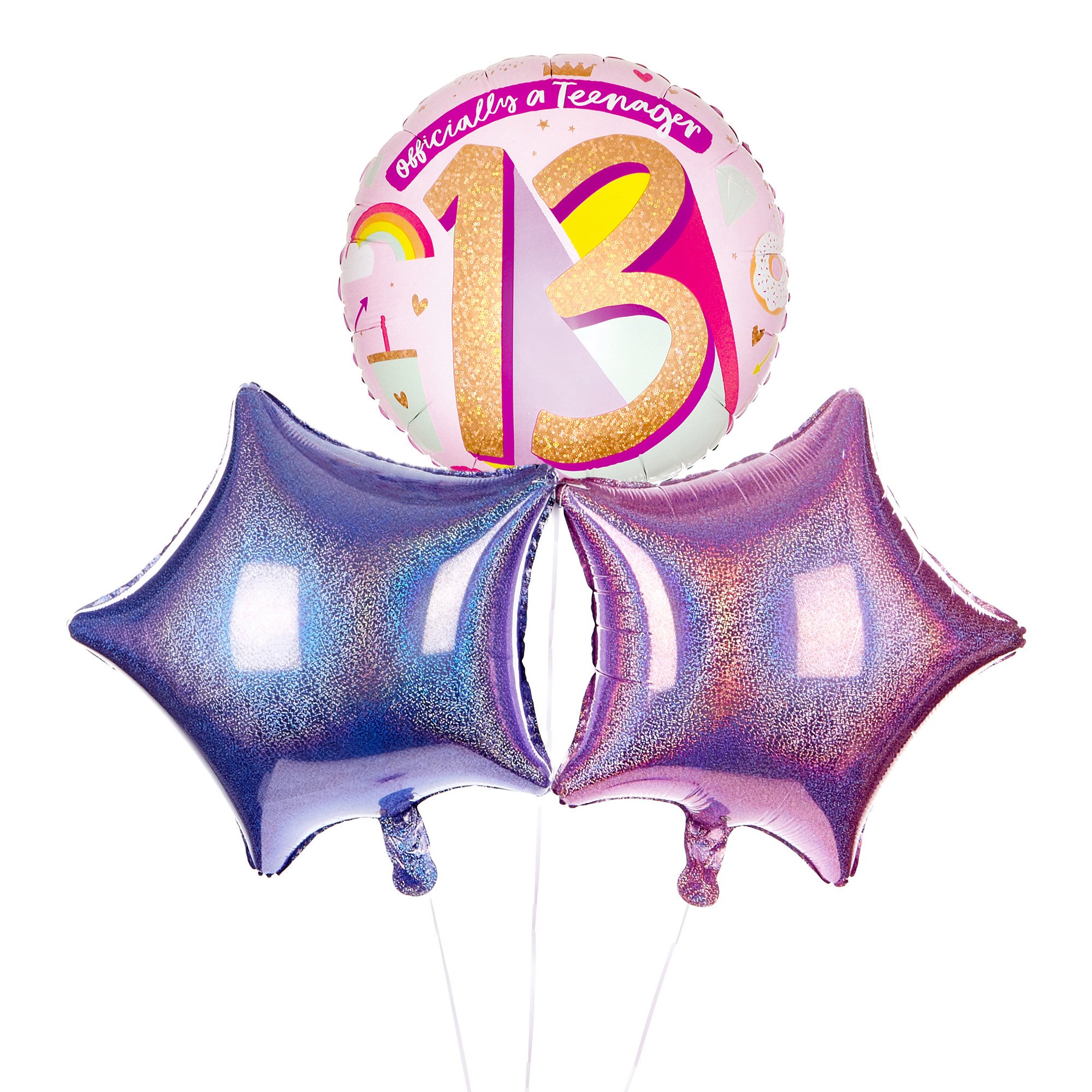 Pink Official Teenager 13th Birthday Balloon Bouquet - DELIVERED INFLATED!