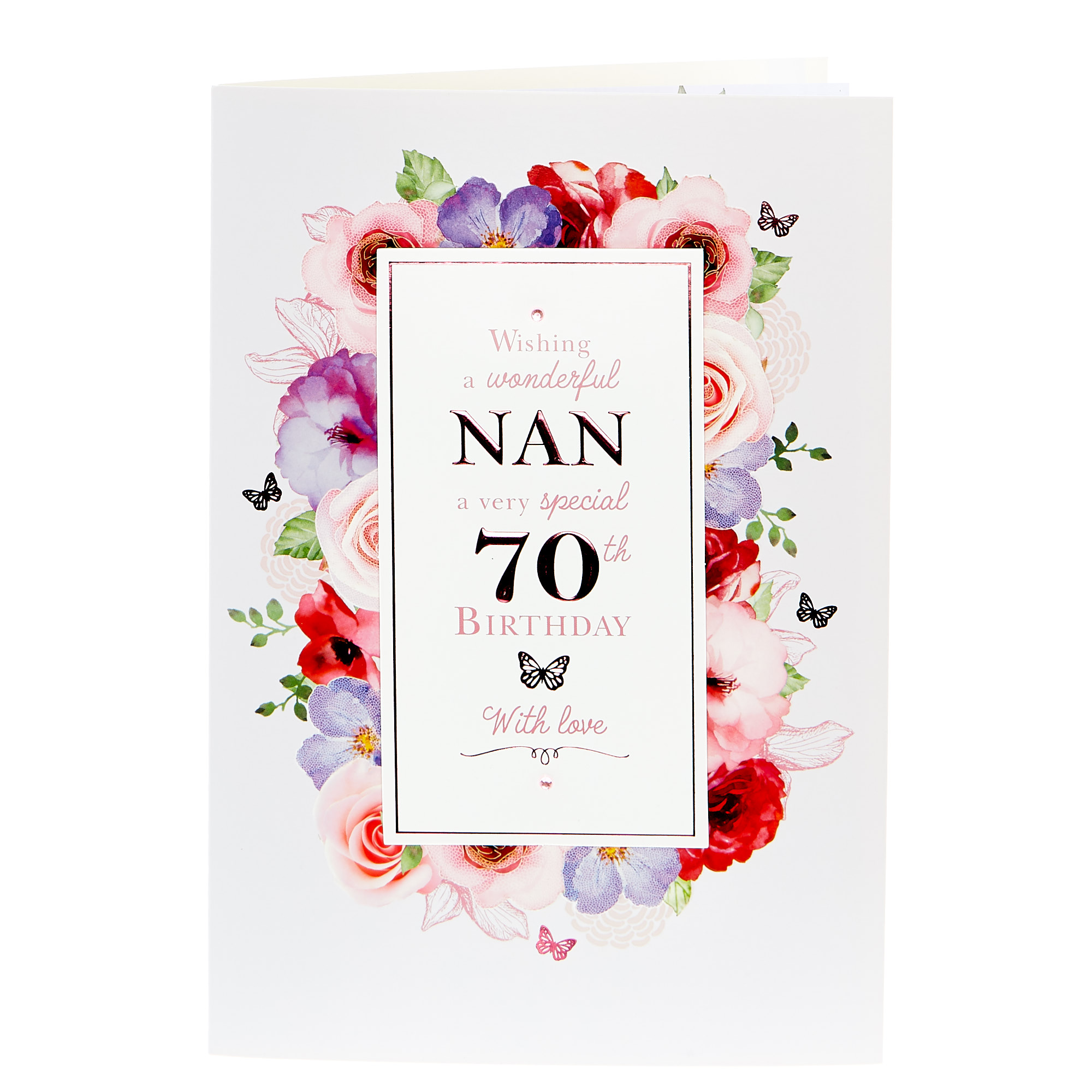 70th Birthday Card - Wonderful Nan With Love