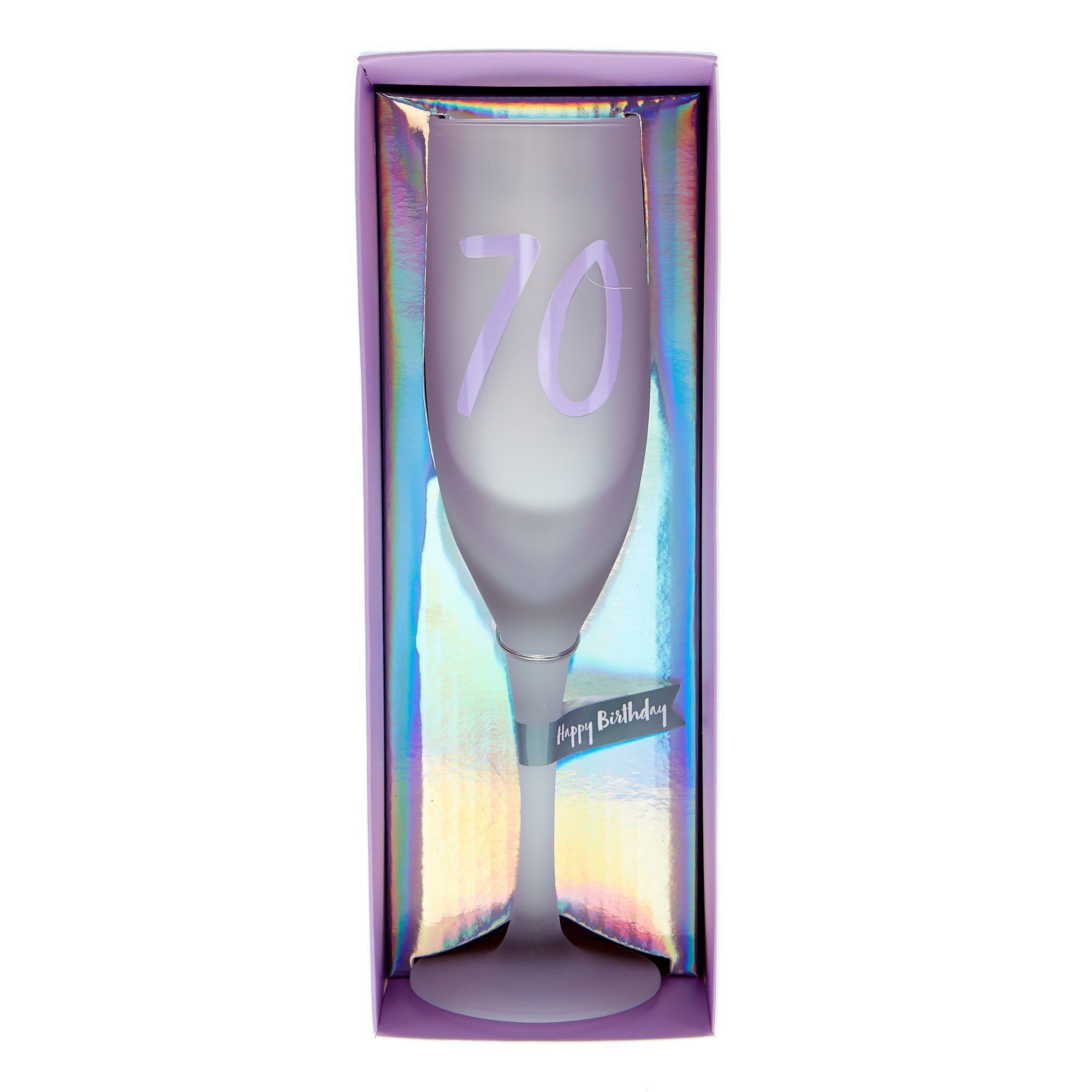 70th Birthday Frosted Champagne Flute 