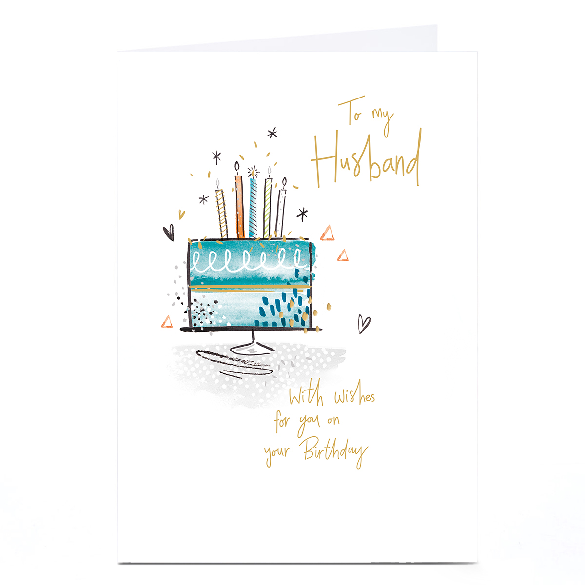 Birthday Card - Birthday Cake Wishes To My Husband