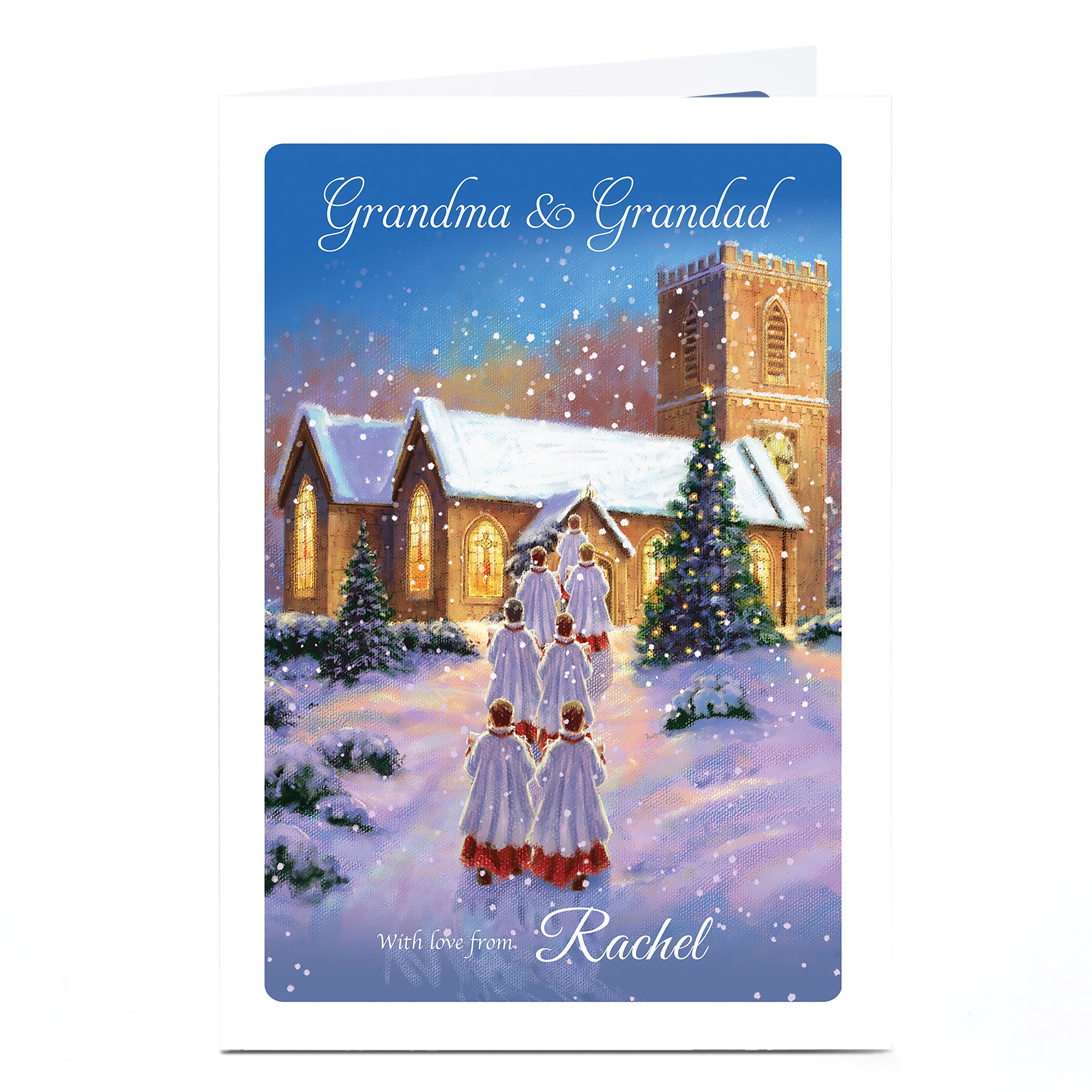 Personalised Christmas Card - Grandma & Grandad, Church Choir