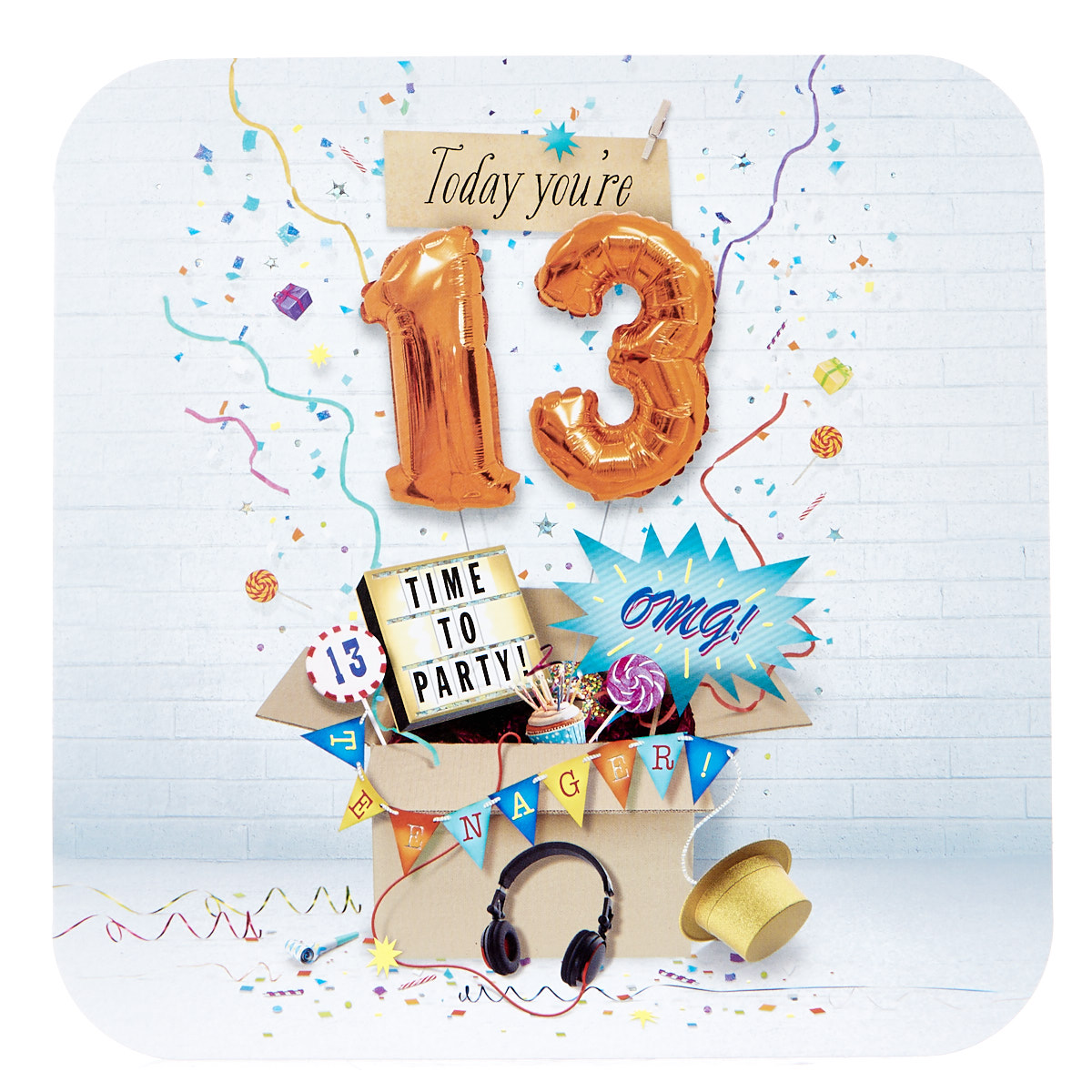 Platinum Collection 13th Birthday Card - Time To Party