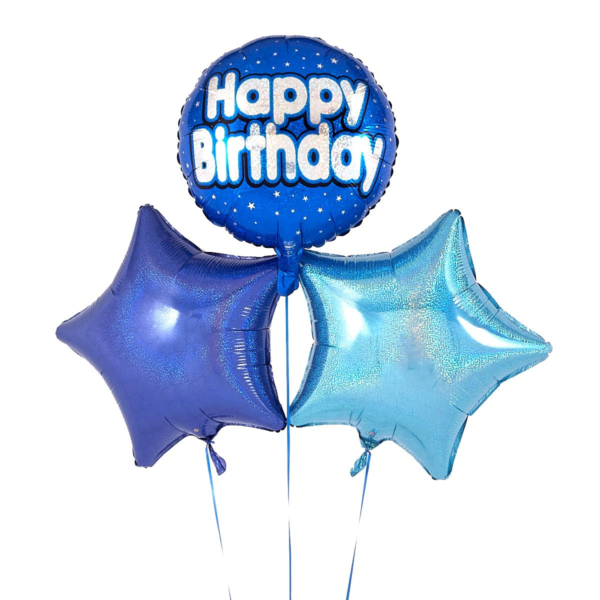 Blue 'Happy Birthday' Balloon Bouquet - DELIVERED INFLATED!