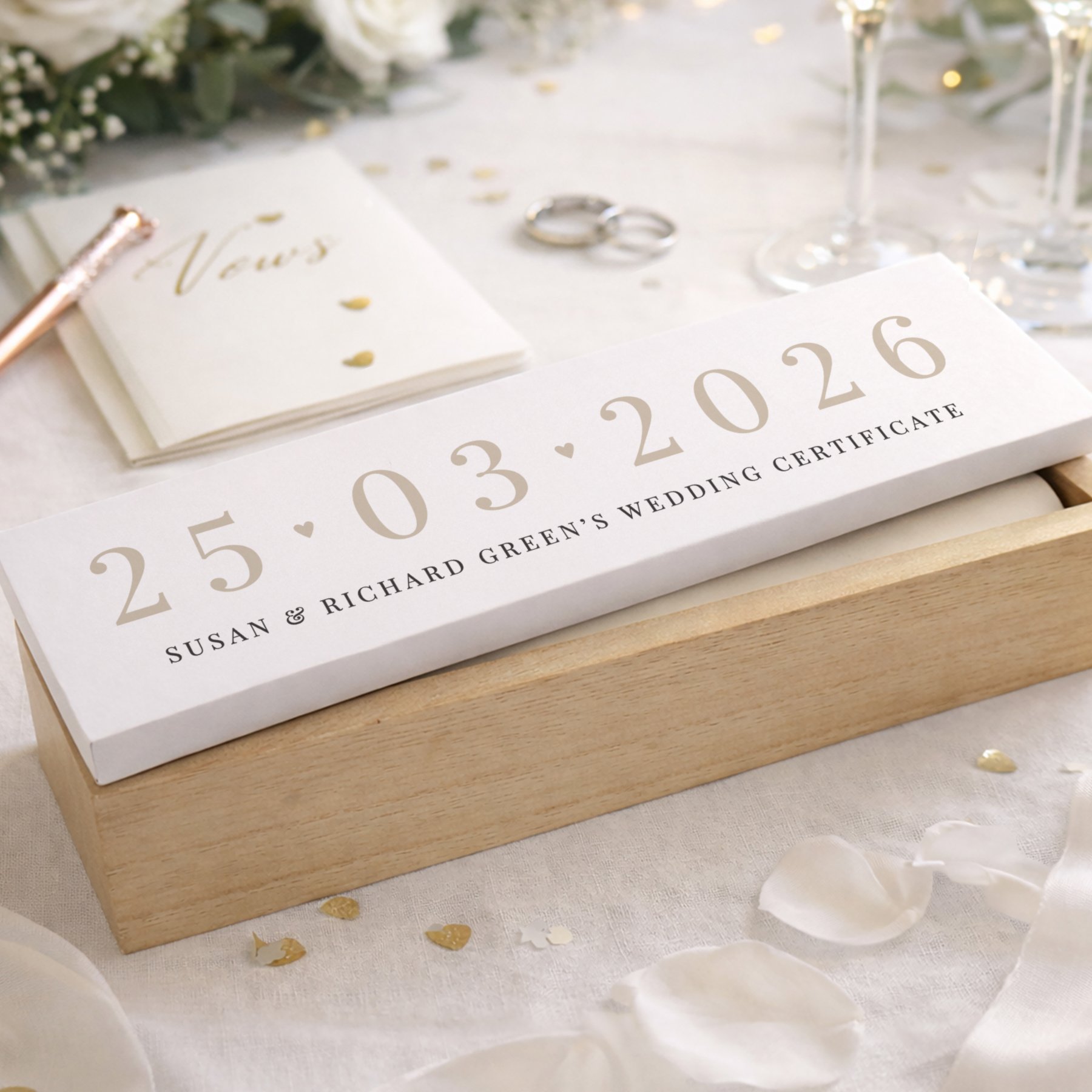 Personalised Special Date Wooden Certificate Holder