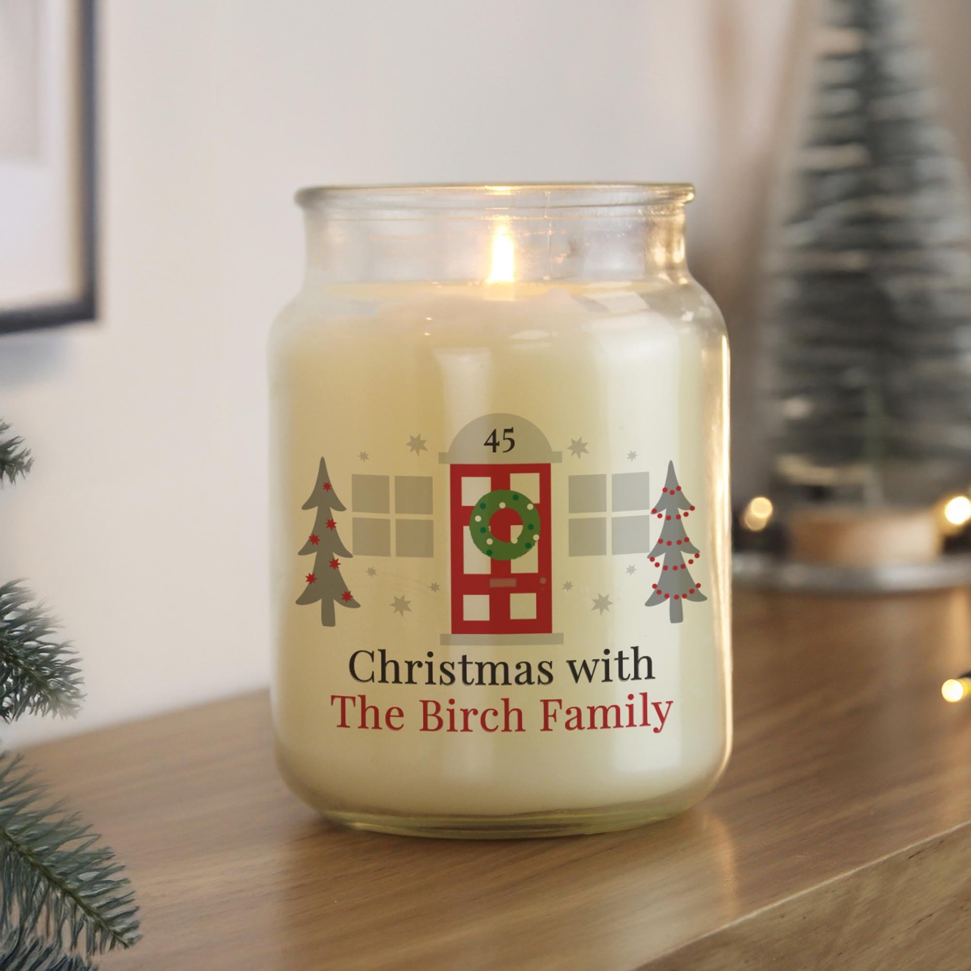 Personalised Home For Christmas Large Candle Jar,  Personalised Home For Christmas Large Candle Jar
