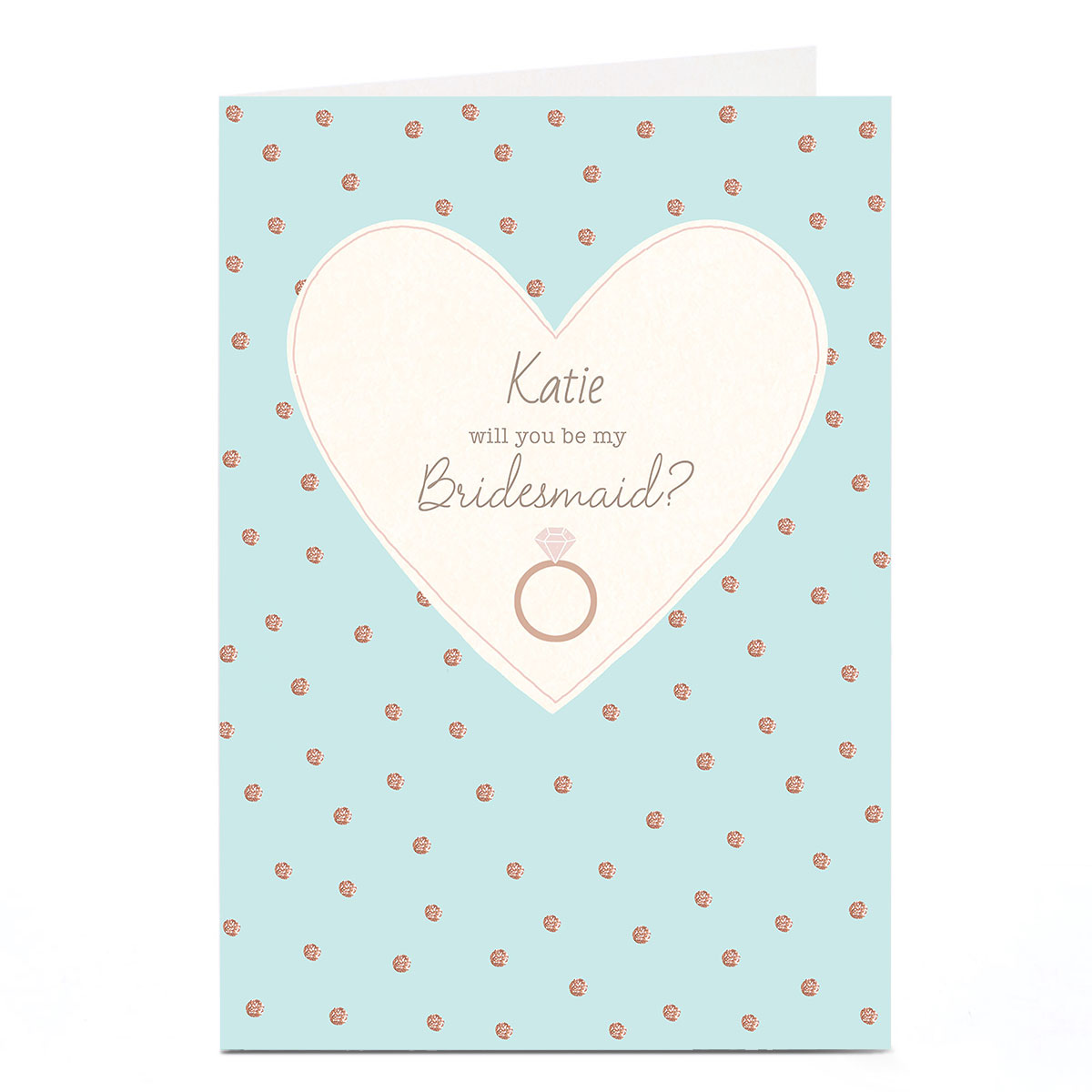Personalised Wedding Card - Be My Bridesmaid Blue