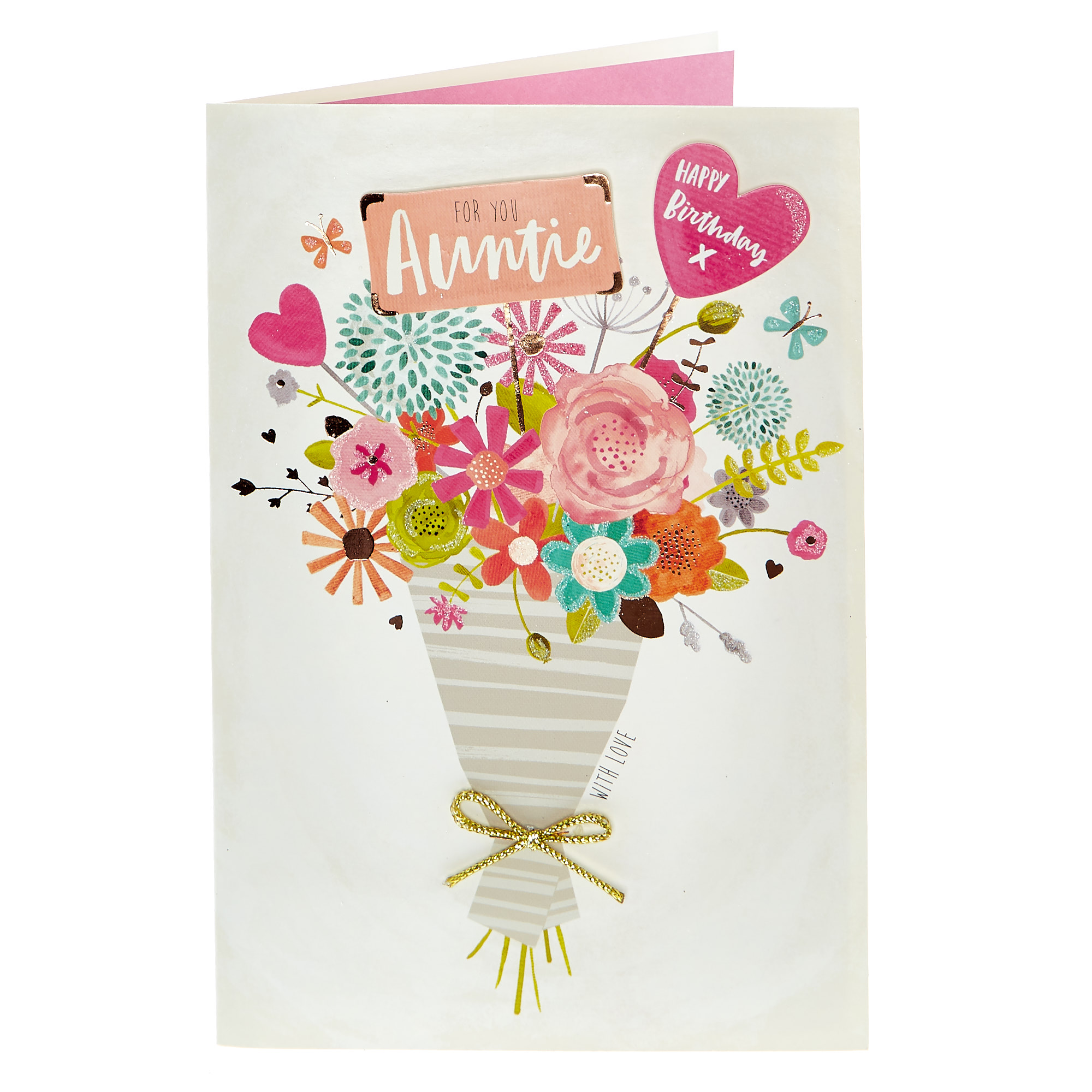 Birthday Card - Auntie, Bunch Of Flowers 