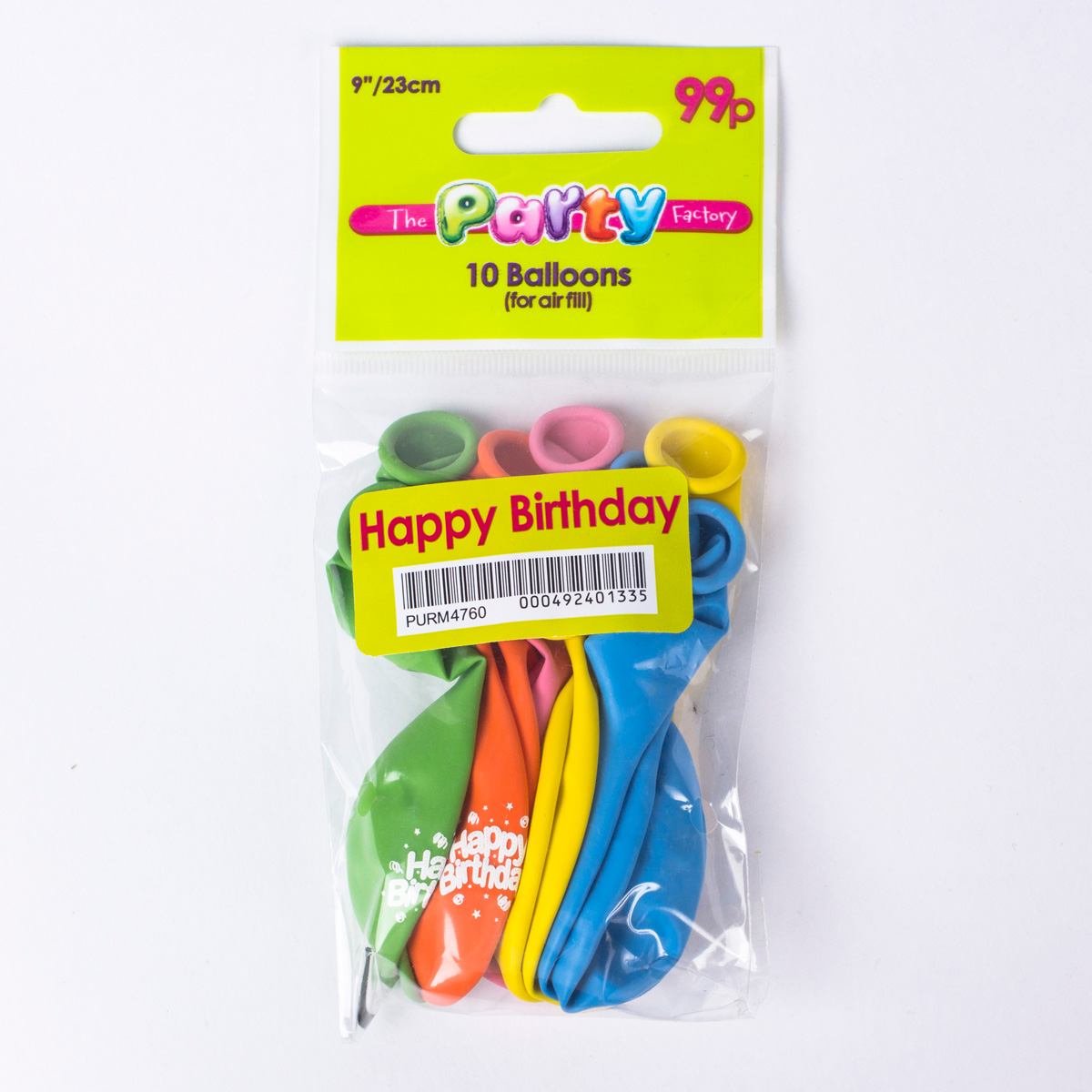 Pastel Happy Birthday Small Air-fill Latex Balloons, Pack Of 10