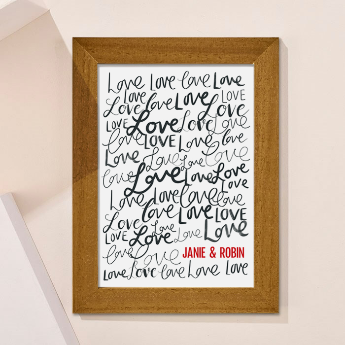 Personalised Names Love Portrait Print