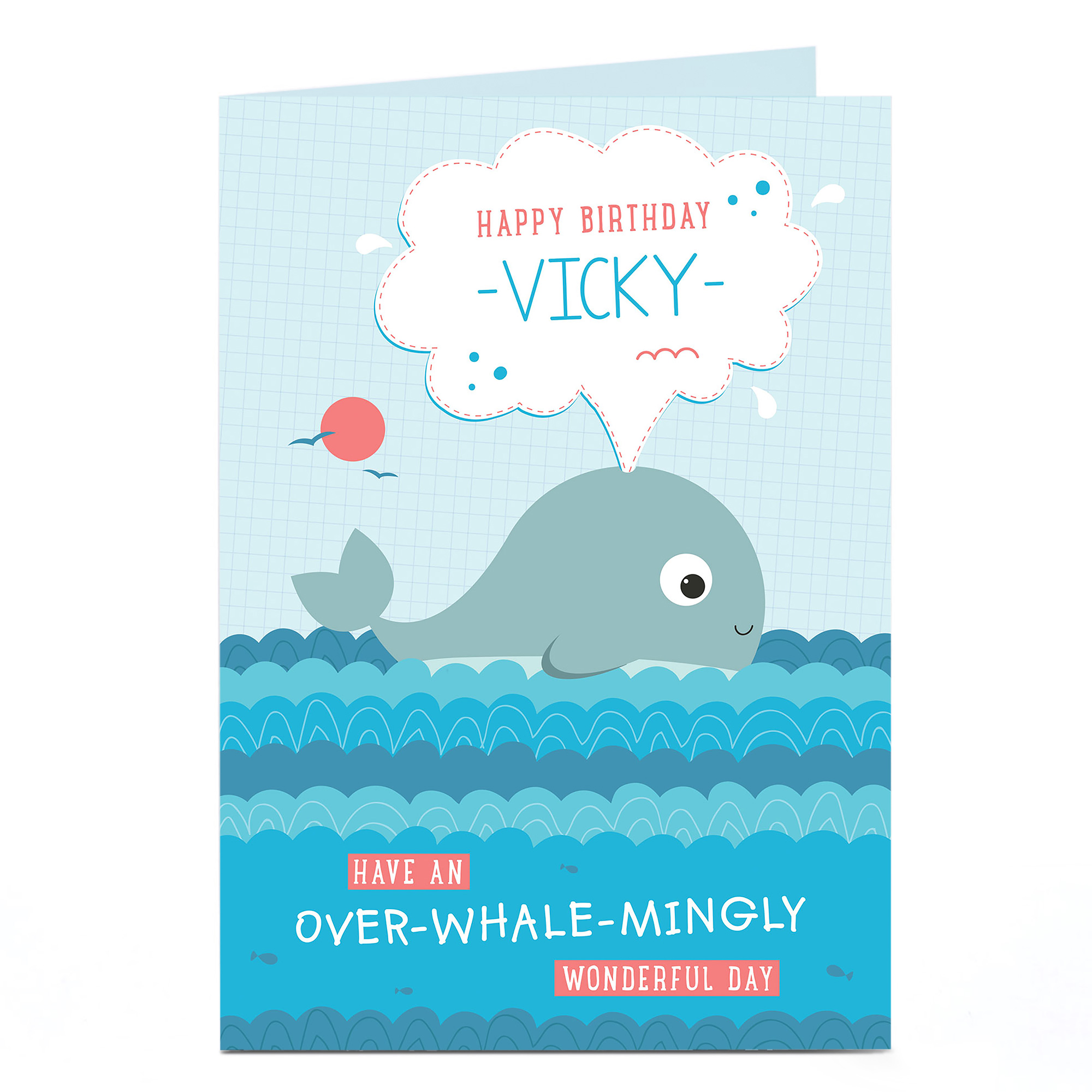 Personalised Birthday Card - Over-Whale-Mingly Wonderful