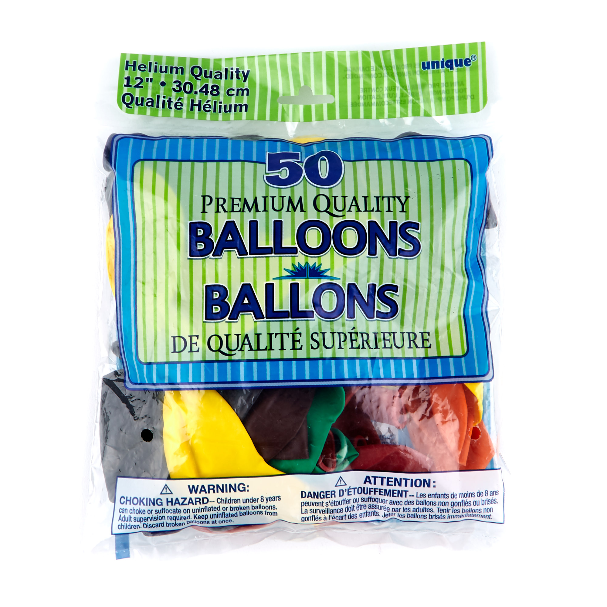 50 Premium Helium-Quality Latex Balloons - Crystal Colours