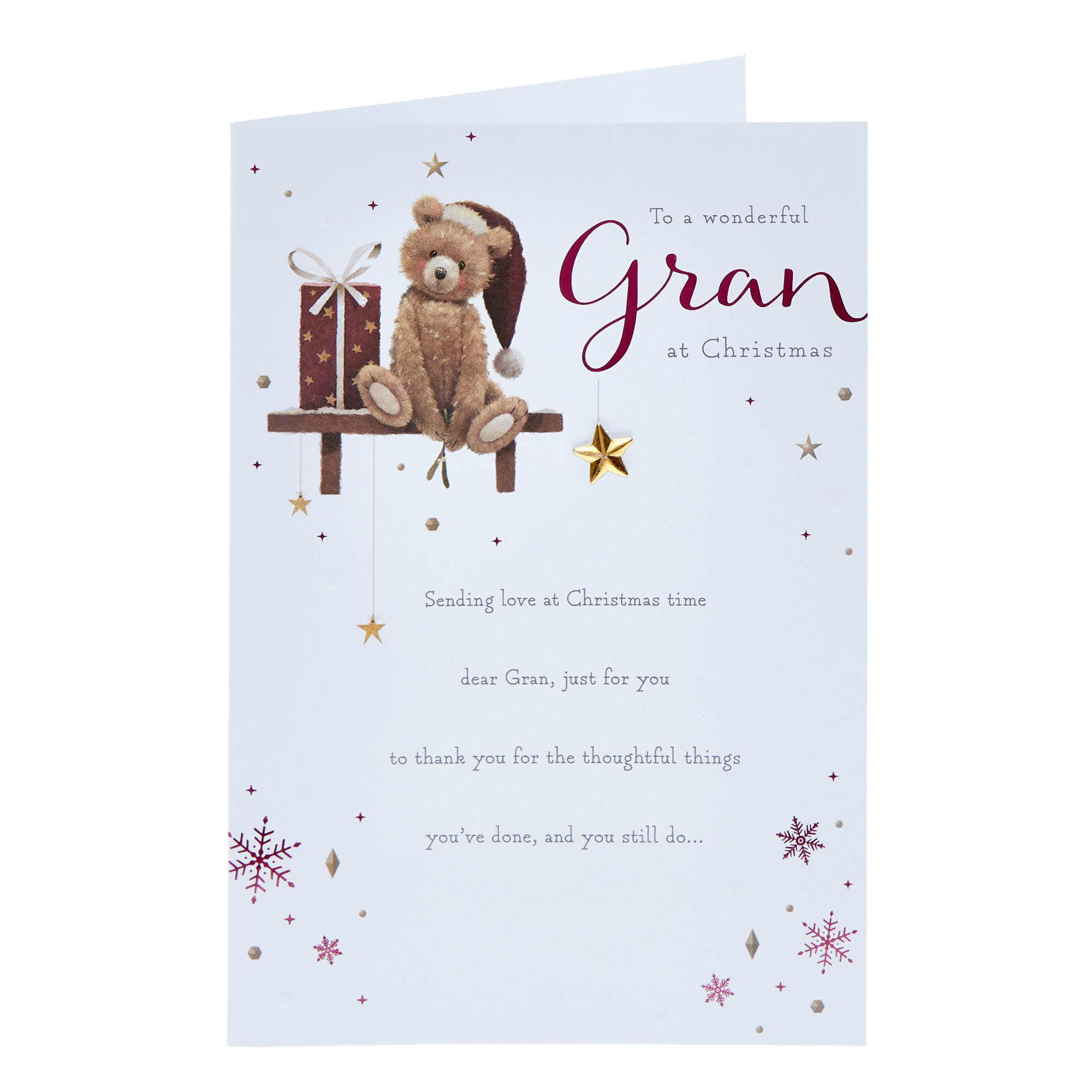 Gran Bear on a Shelf Christmas Card