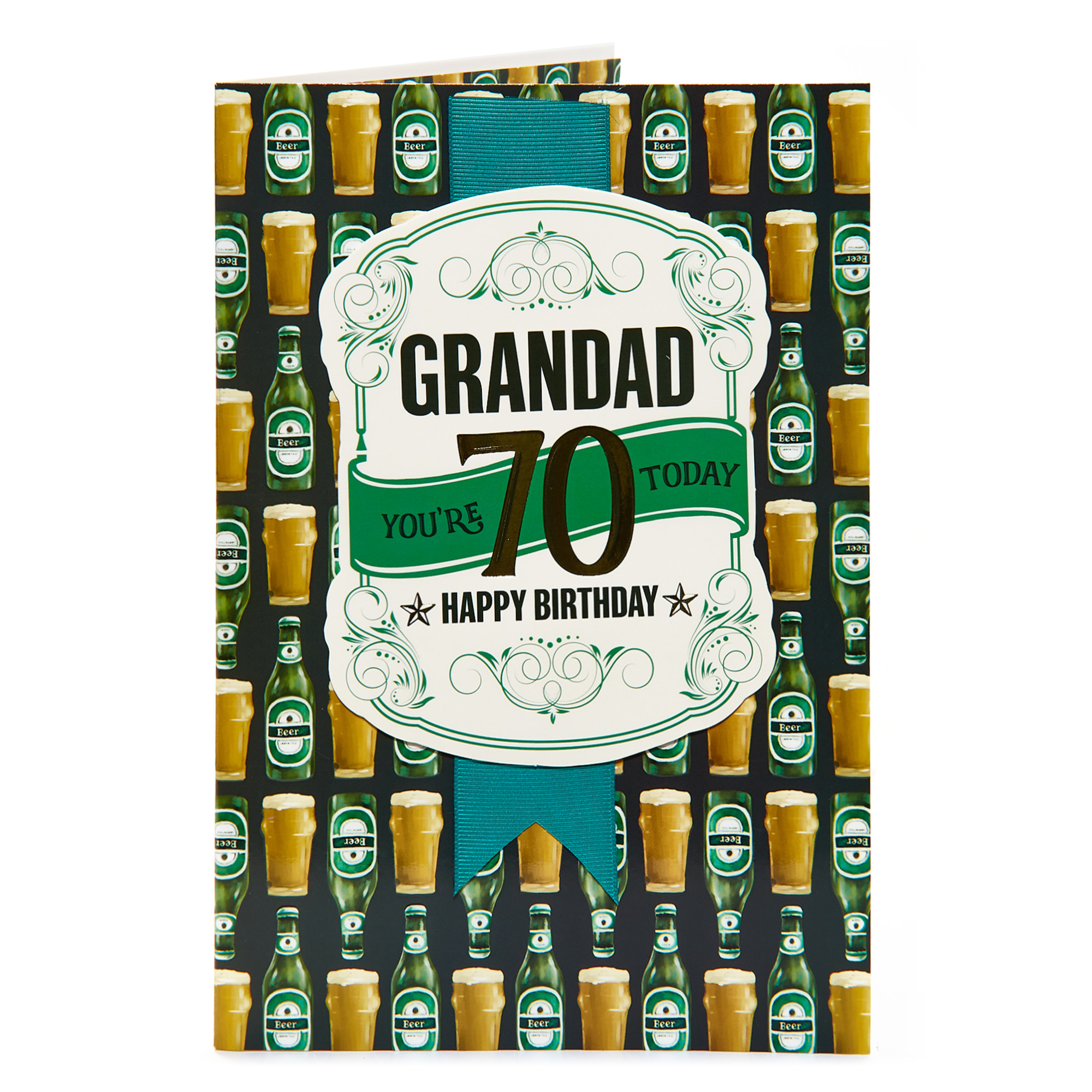 70th Birthday Card - Grandad, Beer