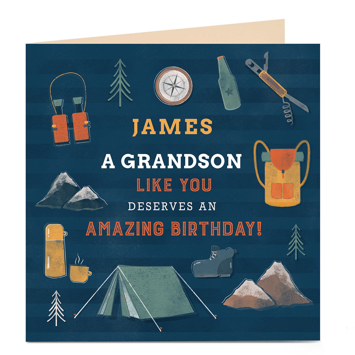 Personalised Birthday Card - Camping Gear