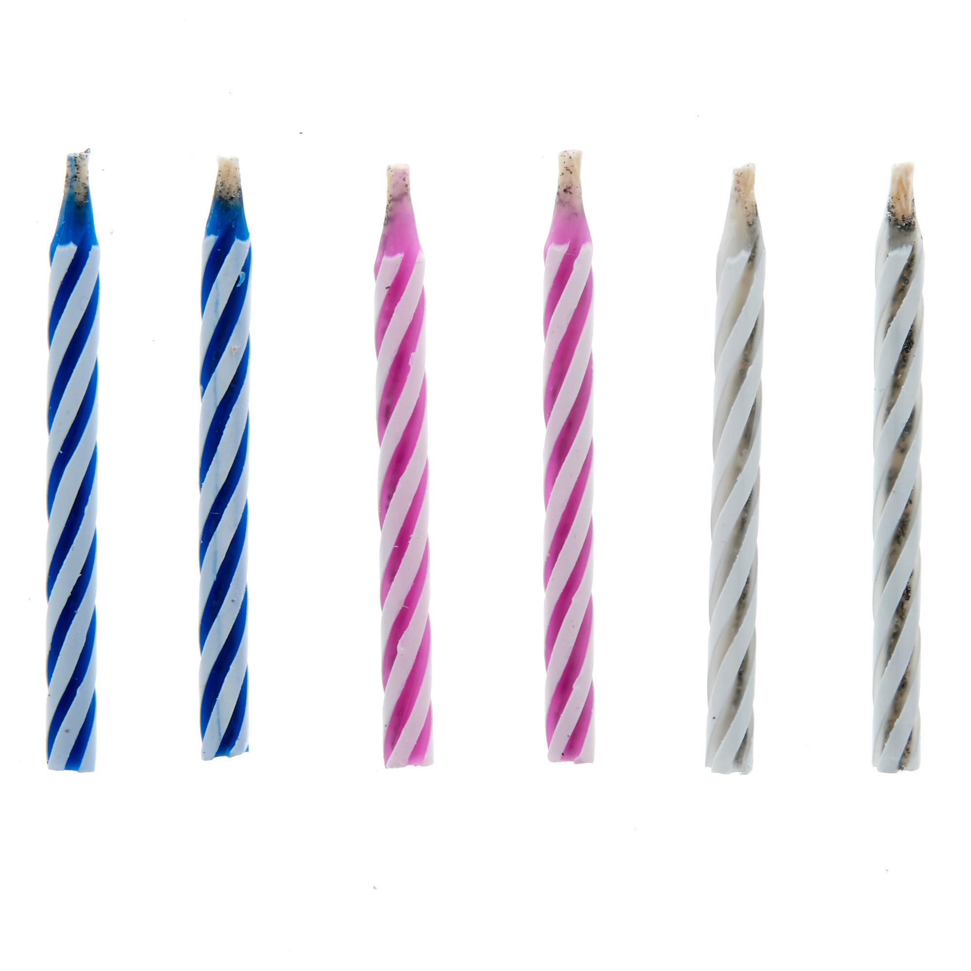 Striped Relighting Birthday Candles - Pack of 10