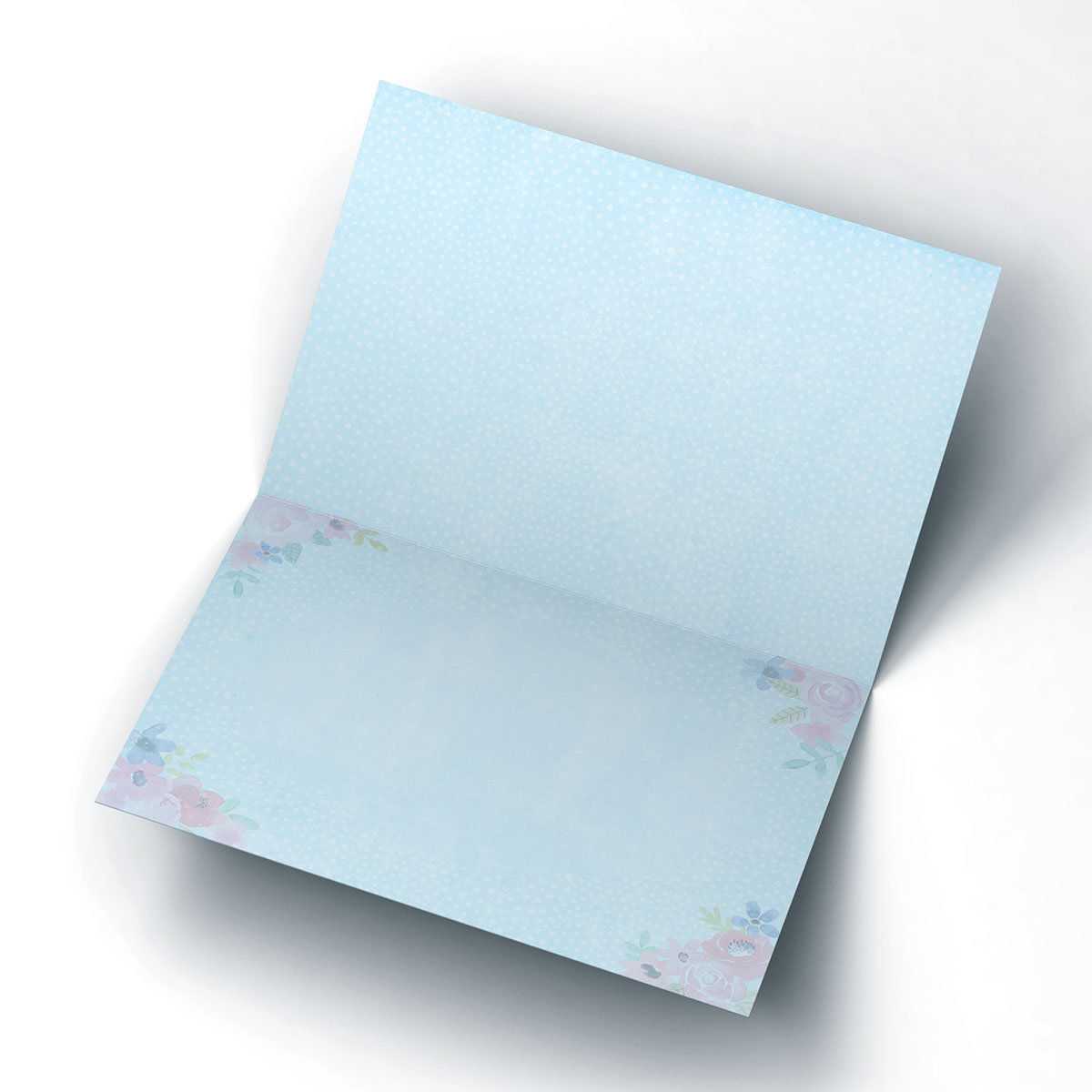 Personalised Anniversary Card - Floral & Blue