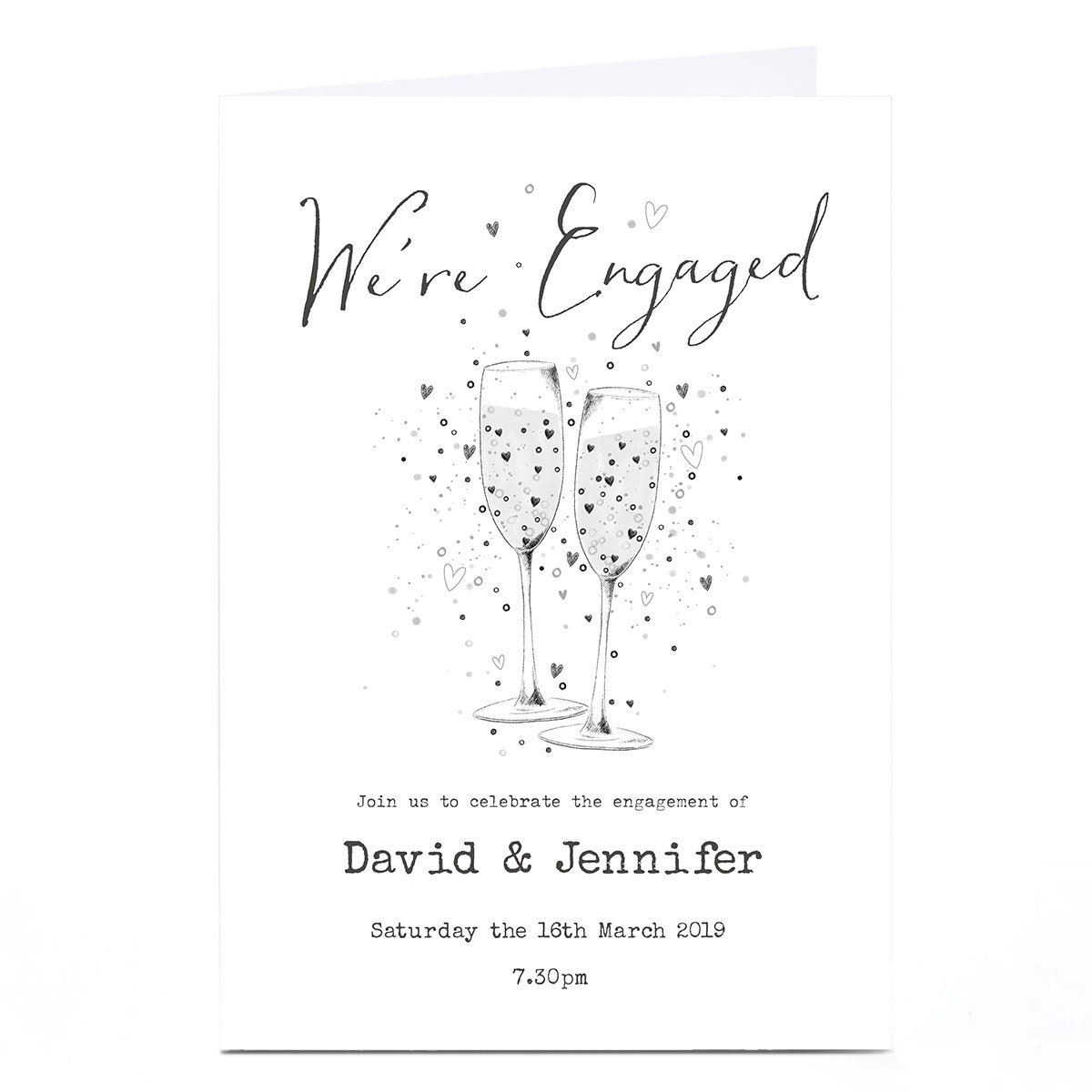 Personalised Engagement Party Invitation - Champagne