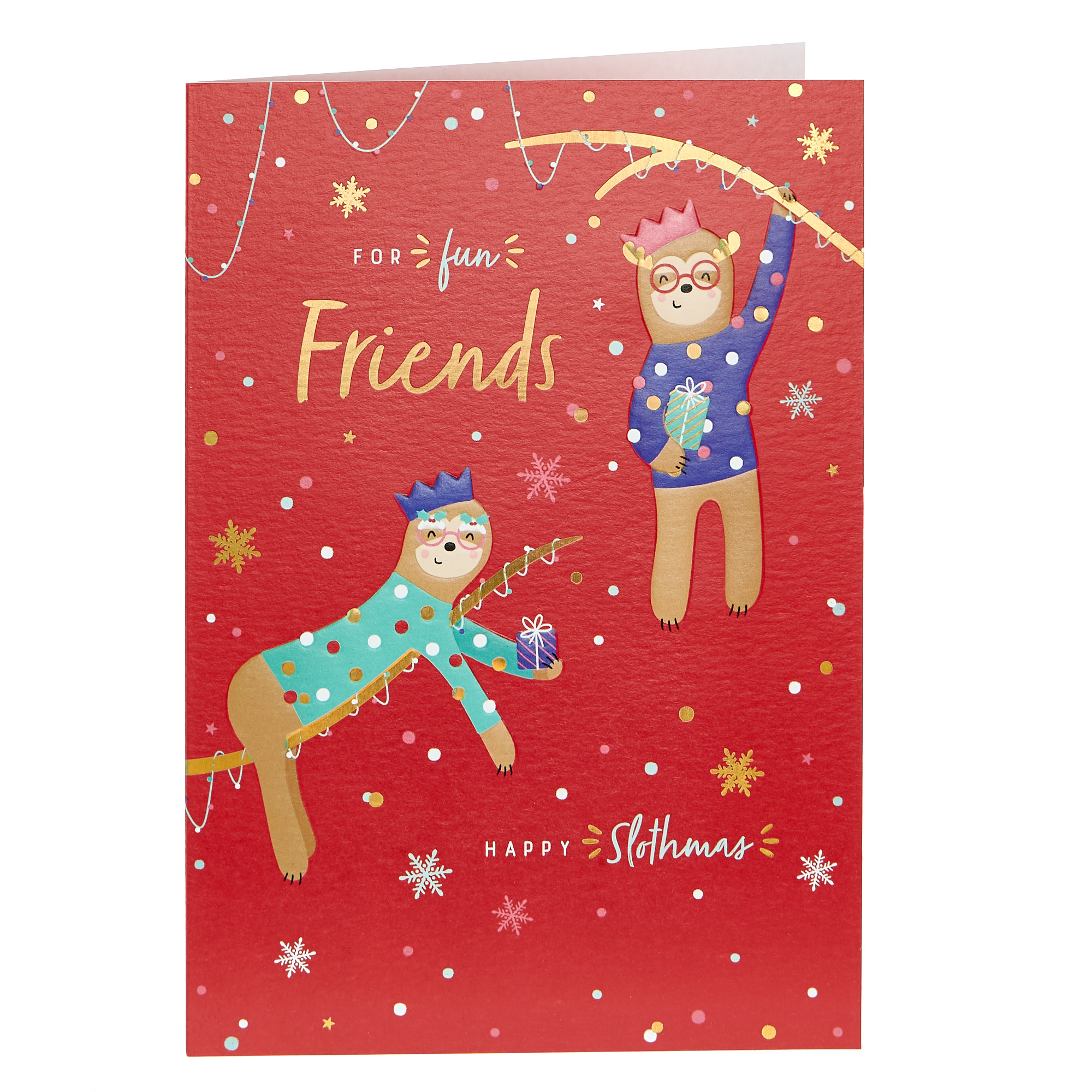 Christmas Card - Fun Friends Happy Slothmas