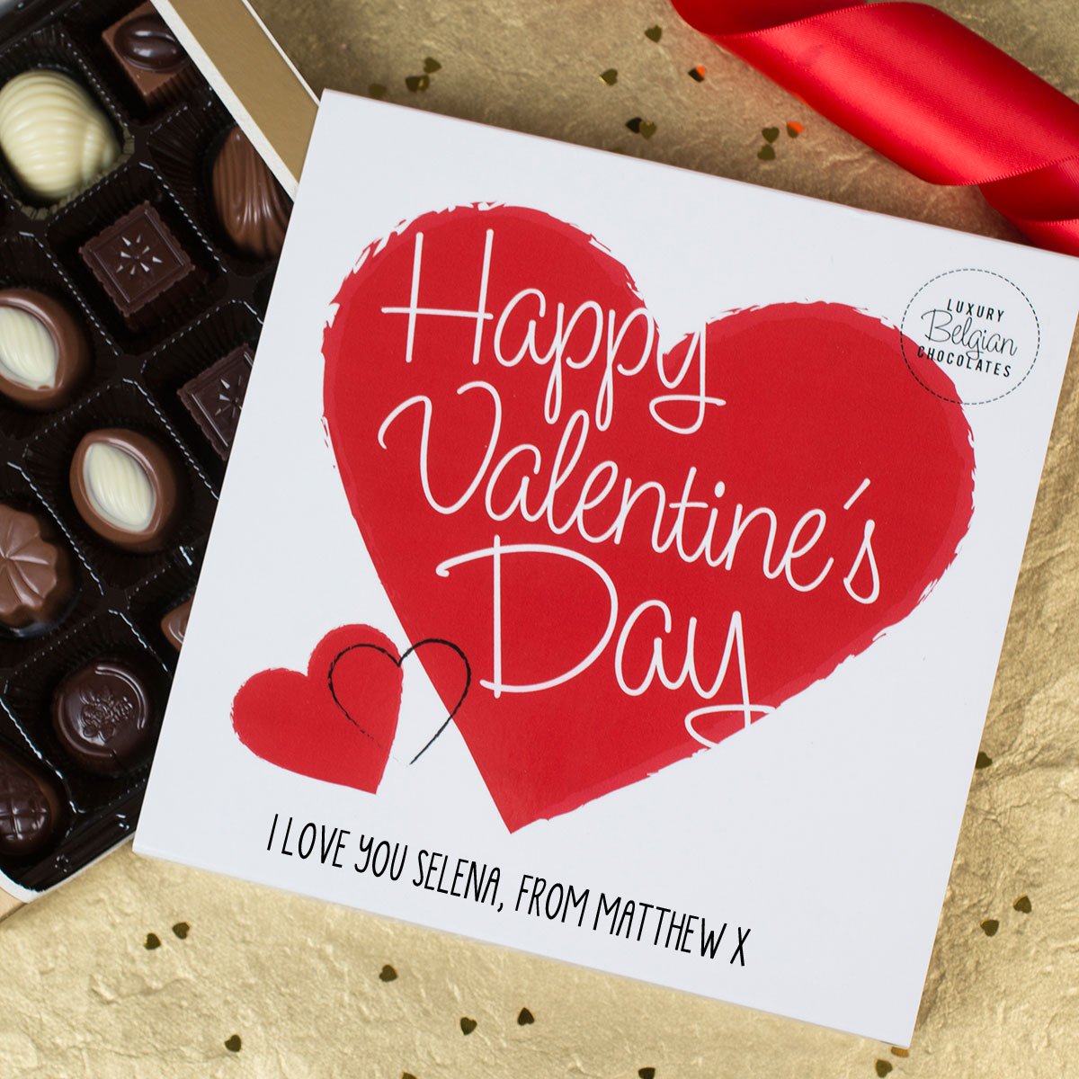 Personalised Belgian Chocolates - Happy Valentine's Day