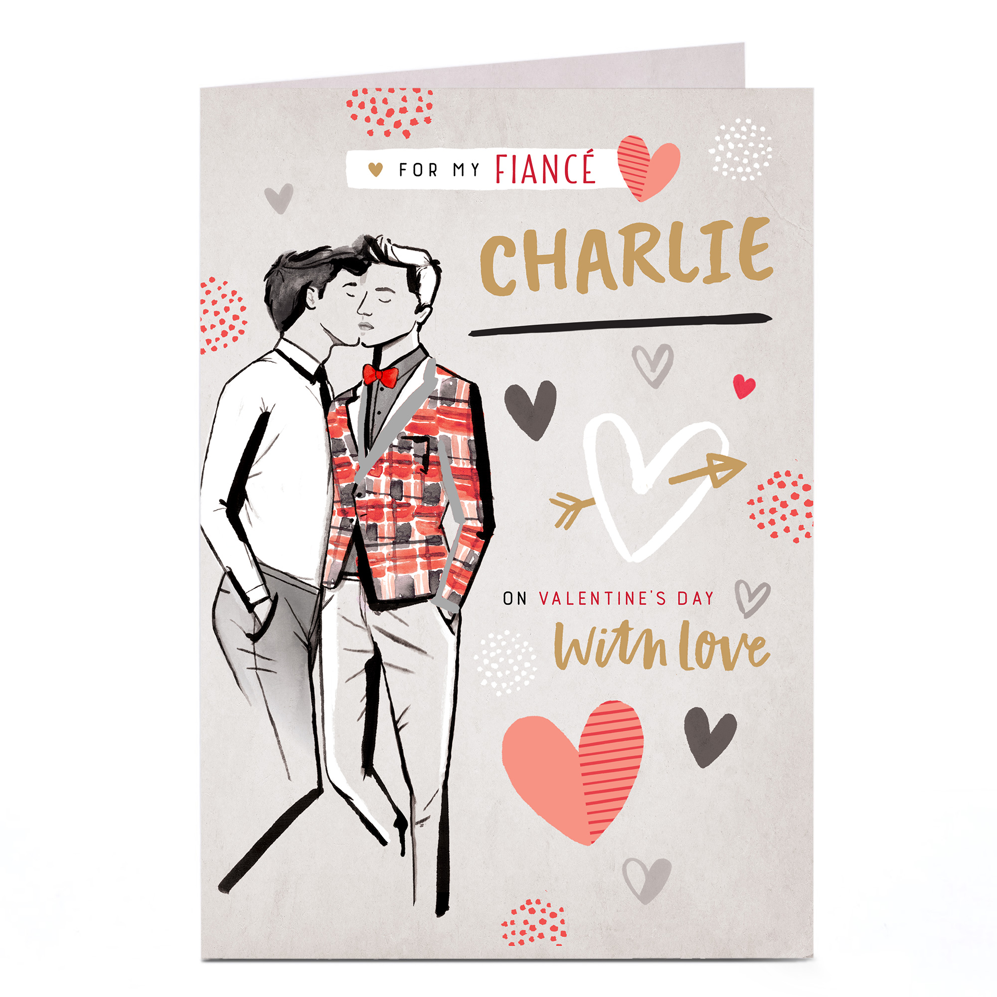 Personalised Card - Fiance Illustrated Men