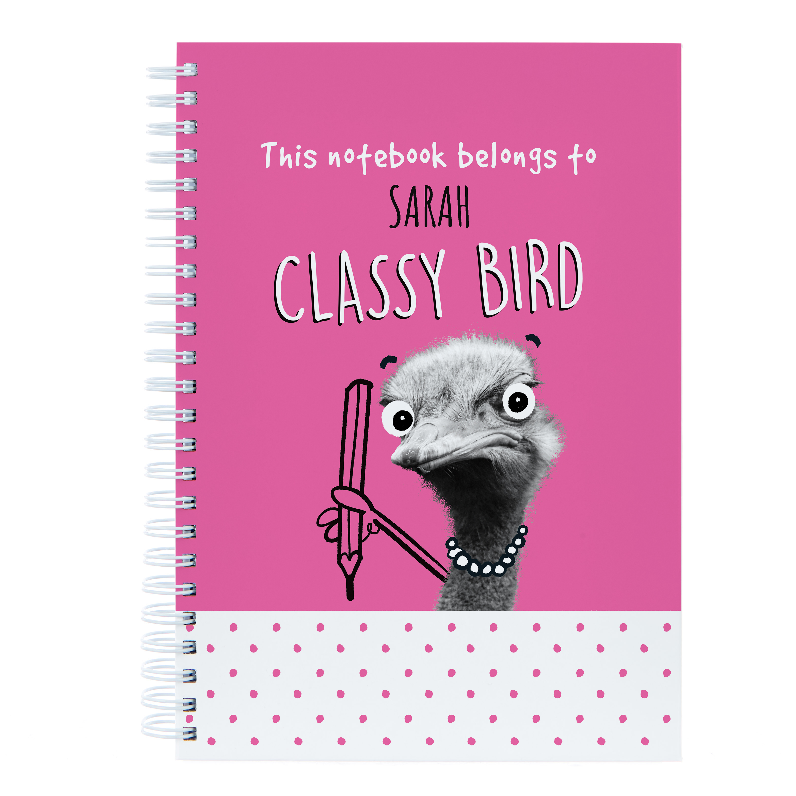 Personalised Pink Pet Shop Notebook - Classy Bird