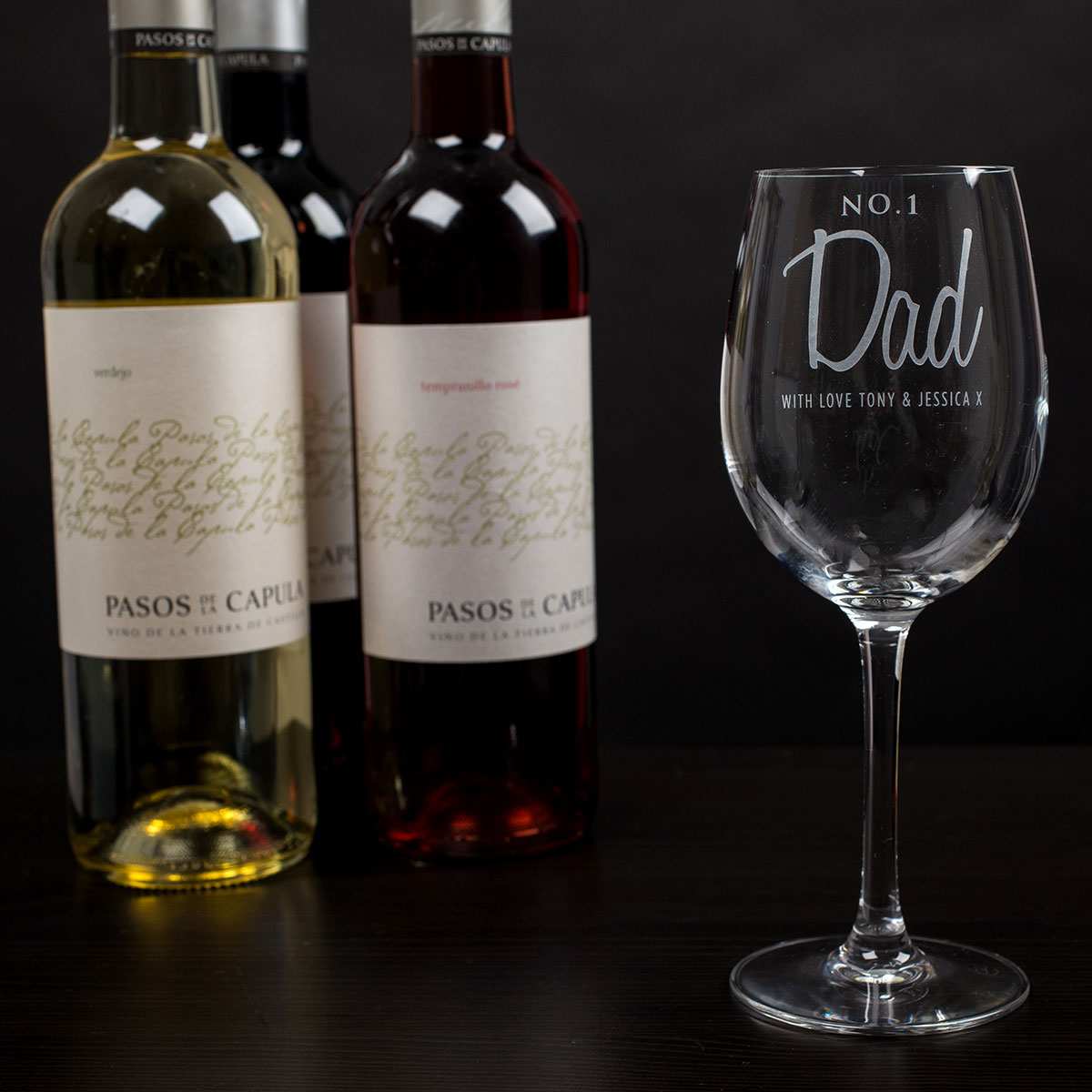 Personalised No1 Dad Wine Glass