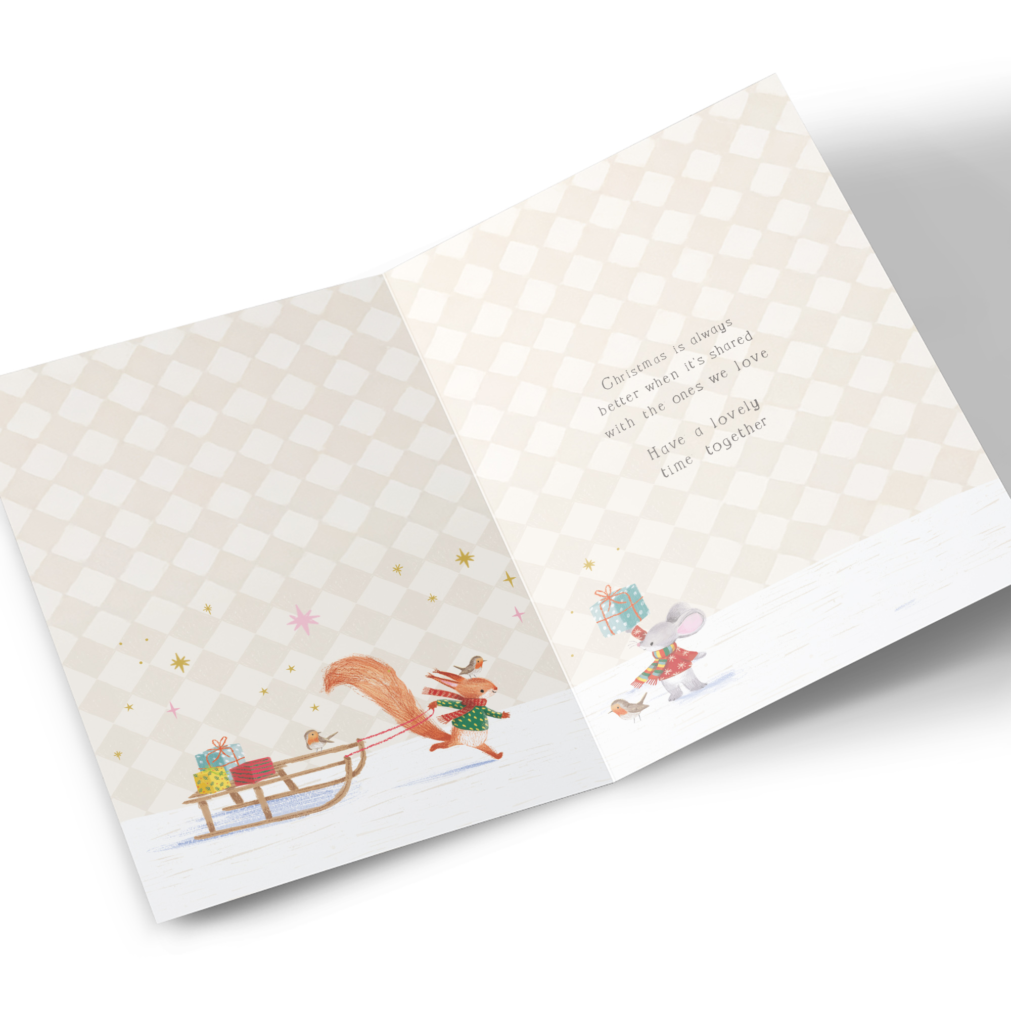 Christmas Card - Festive Mice, Brother & Sister In Law
