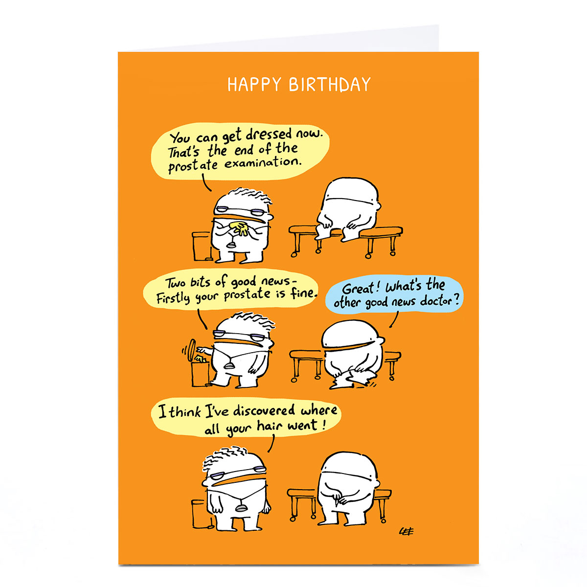 Personalised Lee Fearnley Birthday Card - Prostate Exam