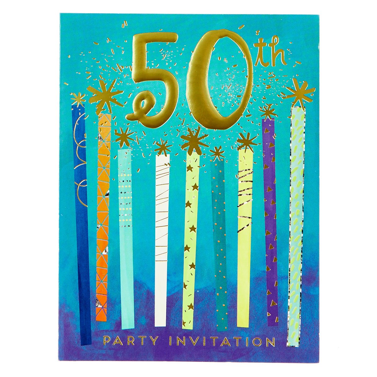 50th Birthday Party Invitations - Pack of 12