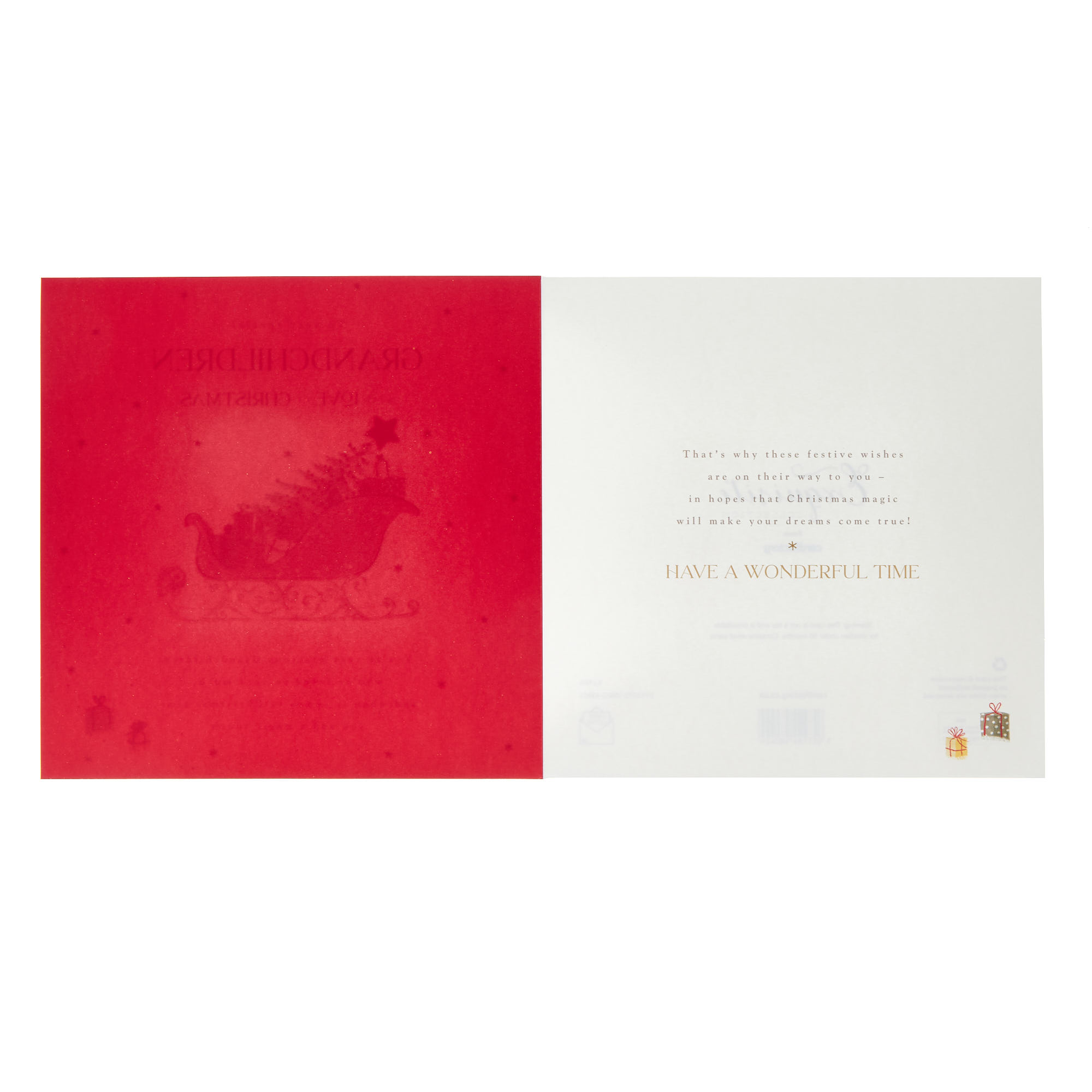 Grandchildren Traditional Sleigh Christmas Card