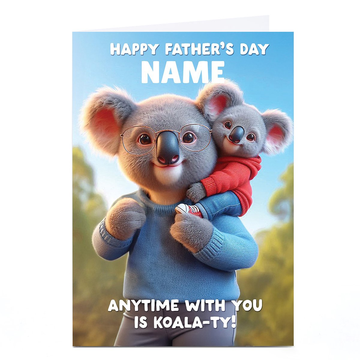 Personalised Father's Day Card - Koala-ty Time, Any Name