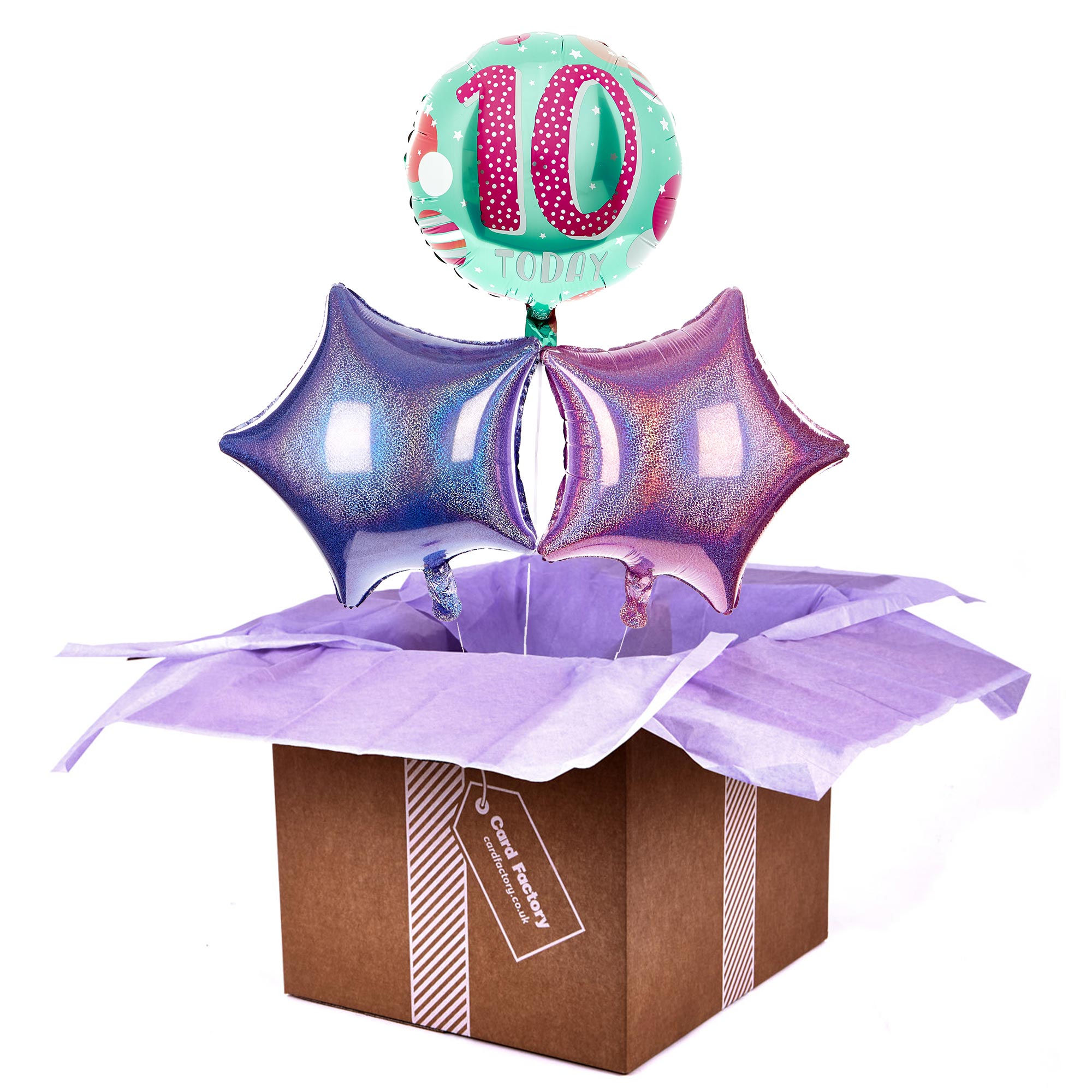 Pink & Mint 10th Birthday Balloon Bouquet - DELIVERED INFLATED!