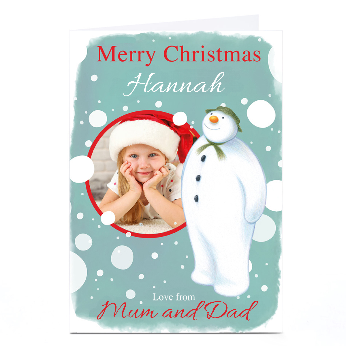 Photo The Snowman Christmas Card - 1 Photo Merry Christmas, Any Name
