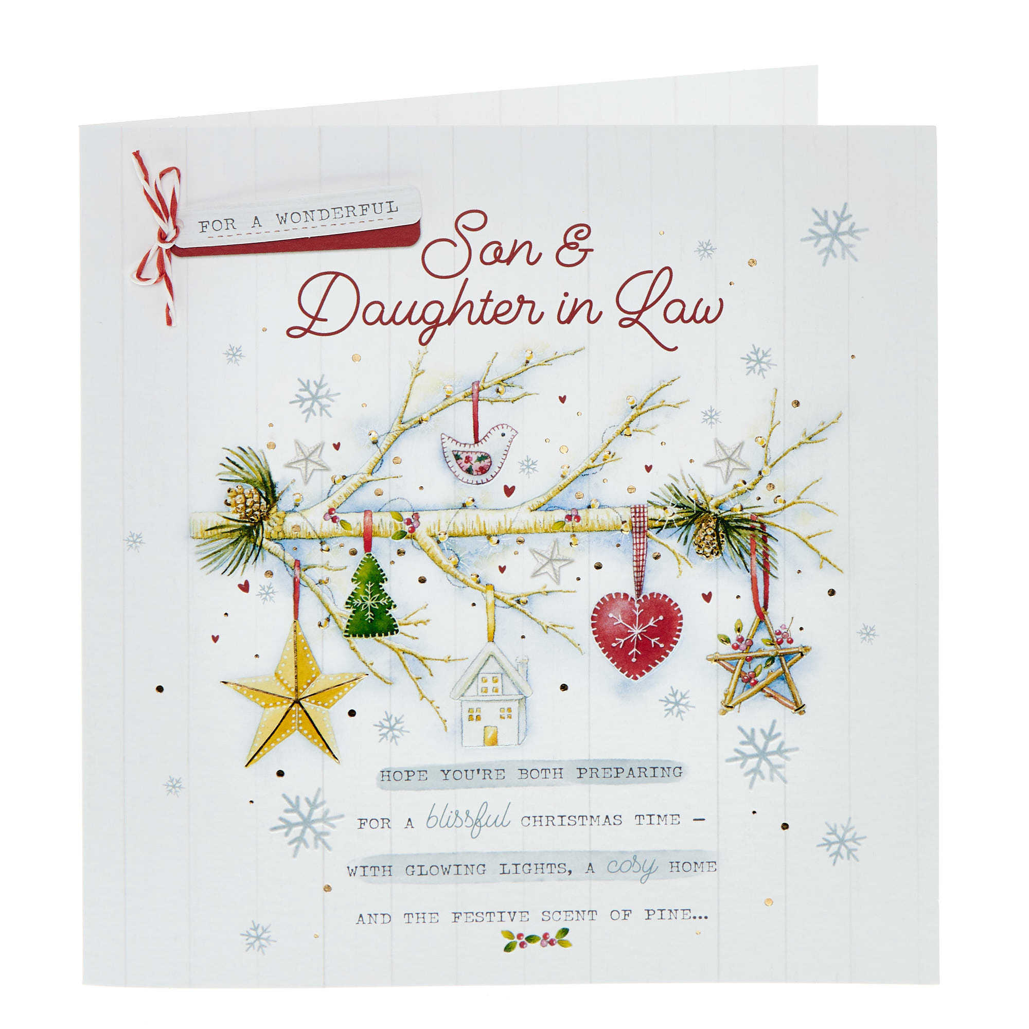 Son & Daughter In Law Baubles Christmas Card