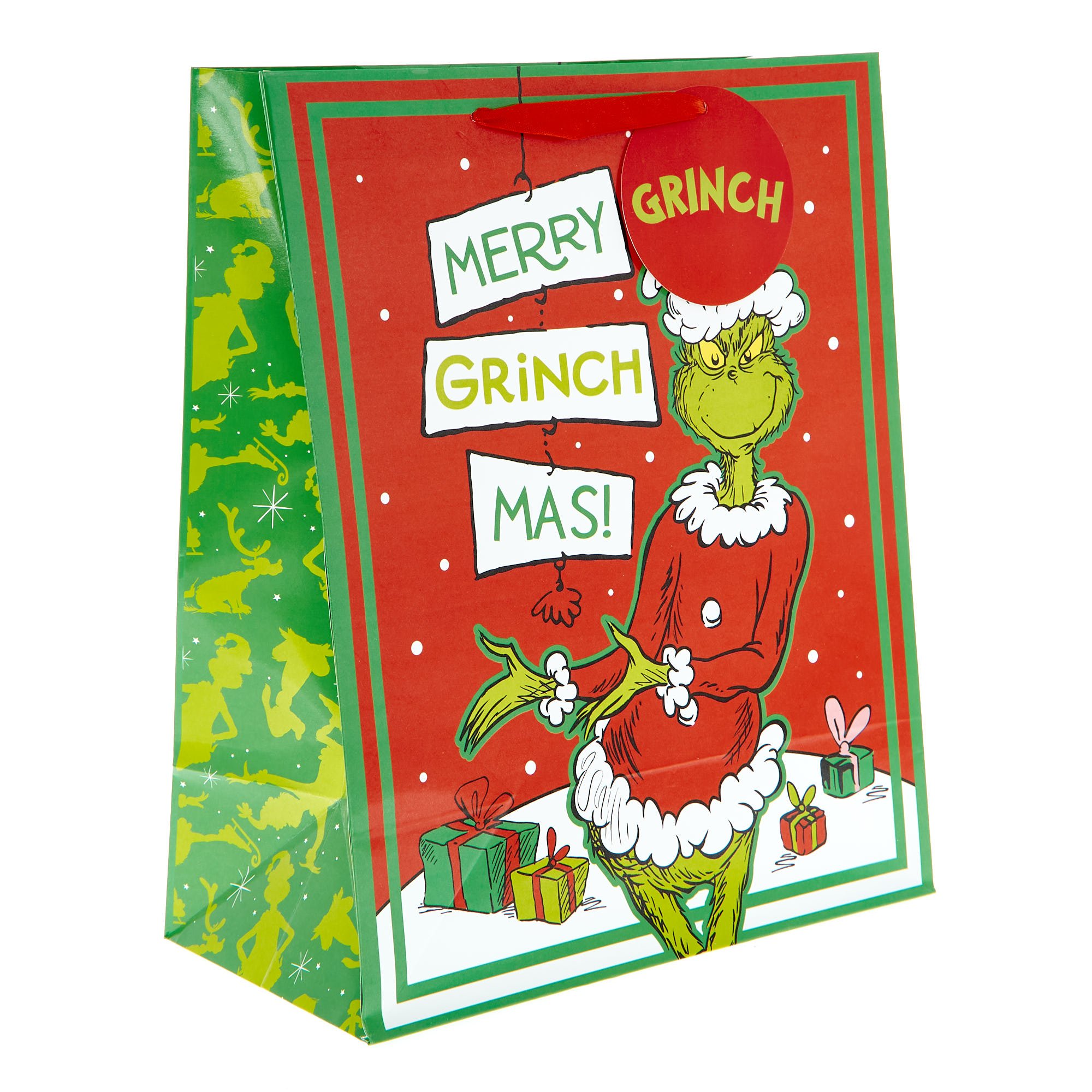 Large Portrait The Grinch Christmas Gift Bag