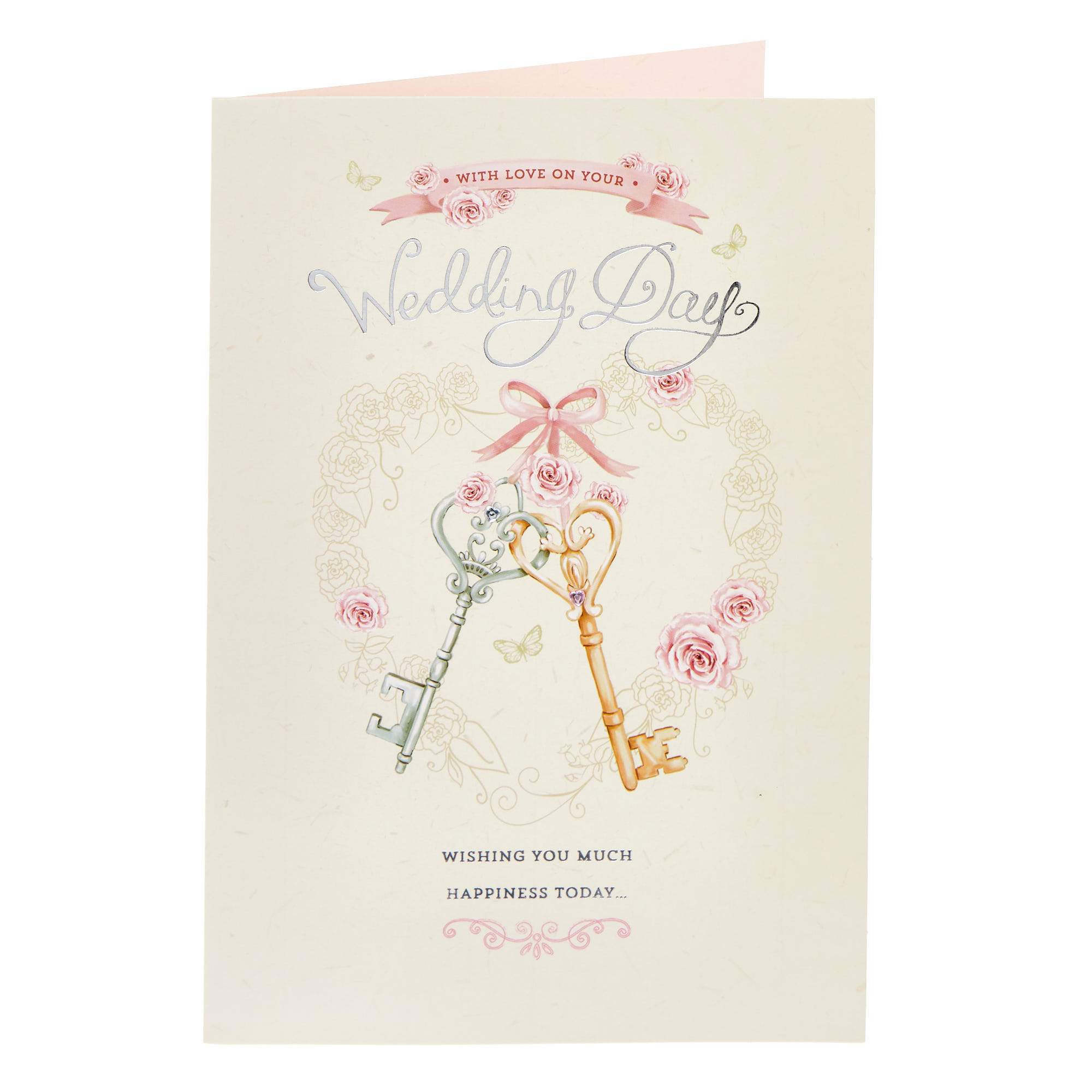 With Love Pair Of Keys Wedding Card